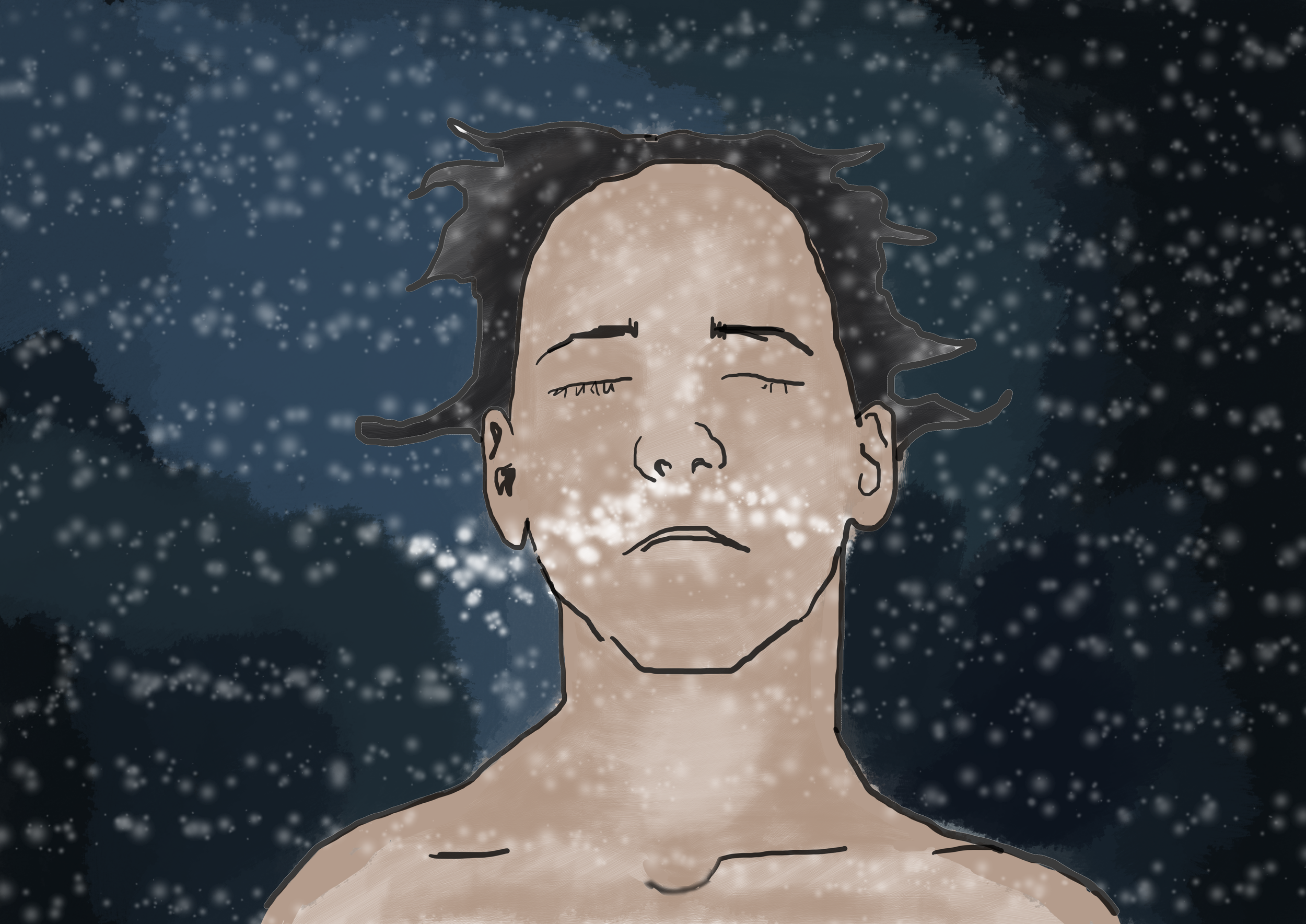 Hode til mann under vann