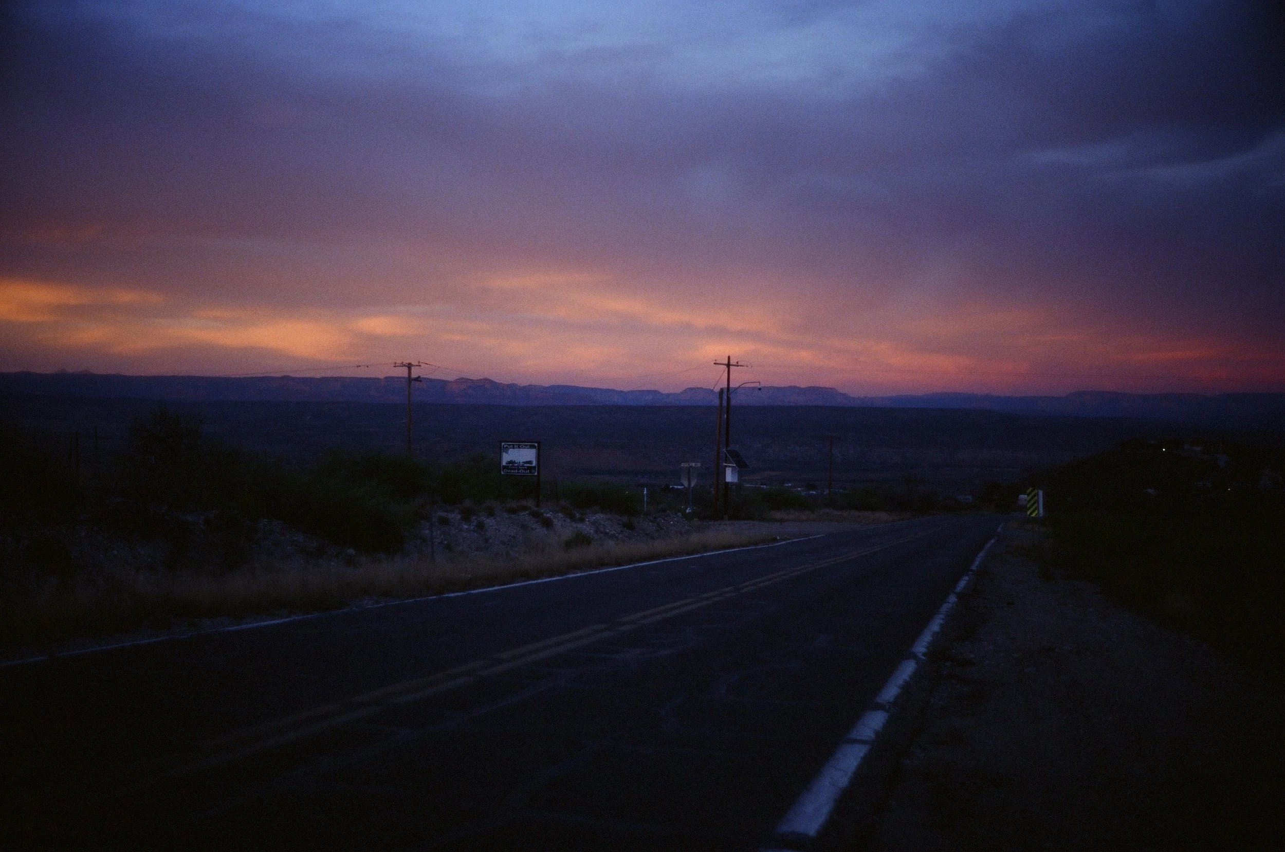 Sunset vivid skies on drive from Jerome Arizona to Sedona Arizona