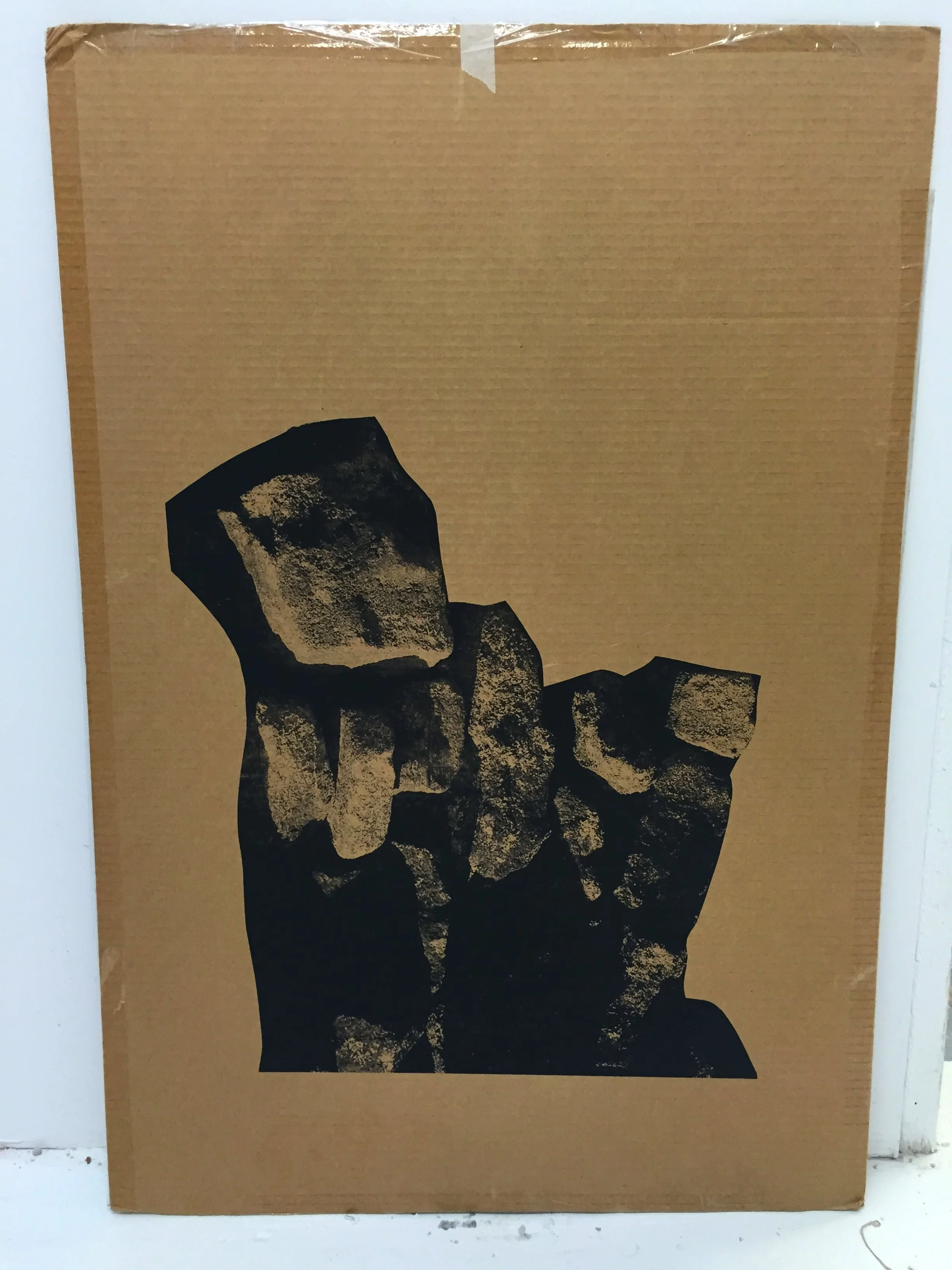  screen print on cardboard. 38 in. x 26 in. 2014. 