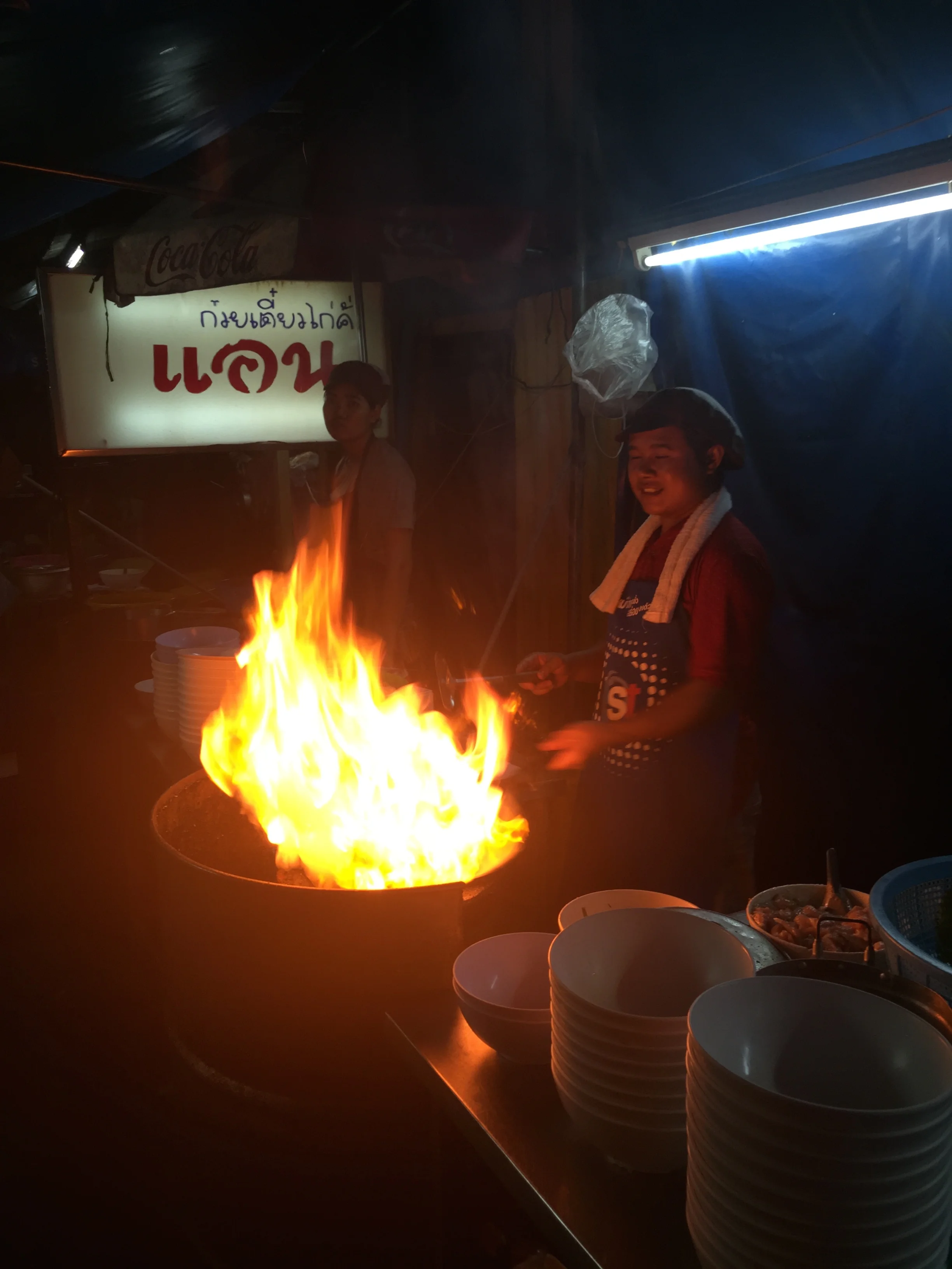 The kitchen was outside in the alley behind the restaurant