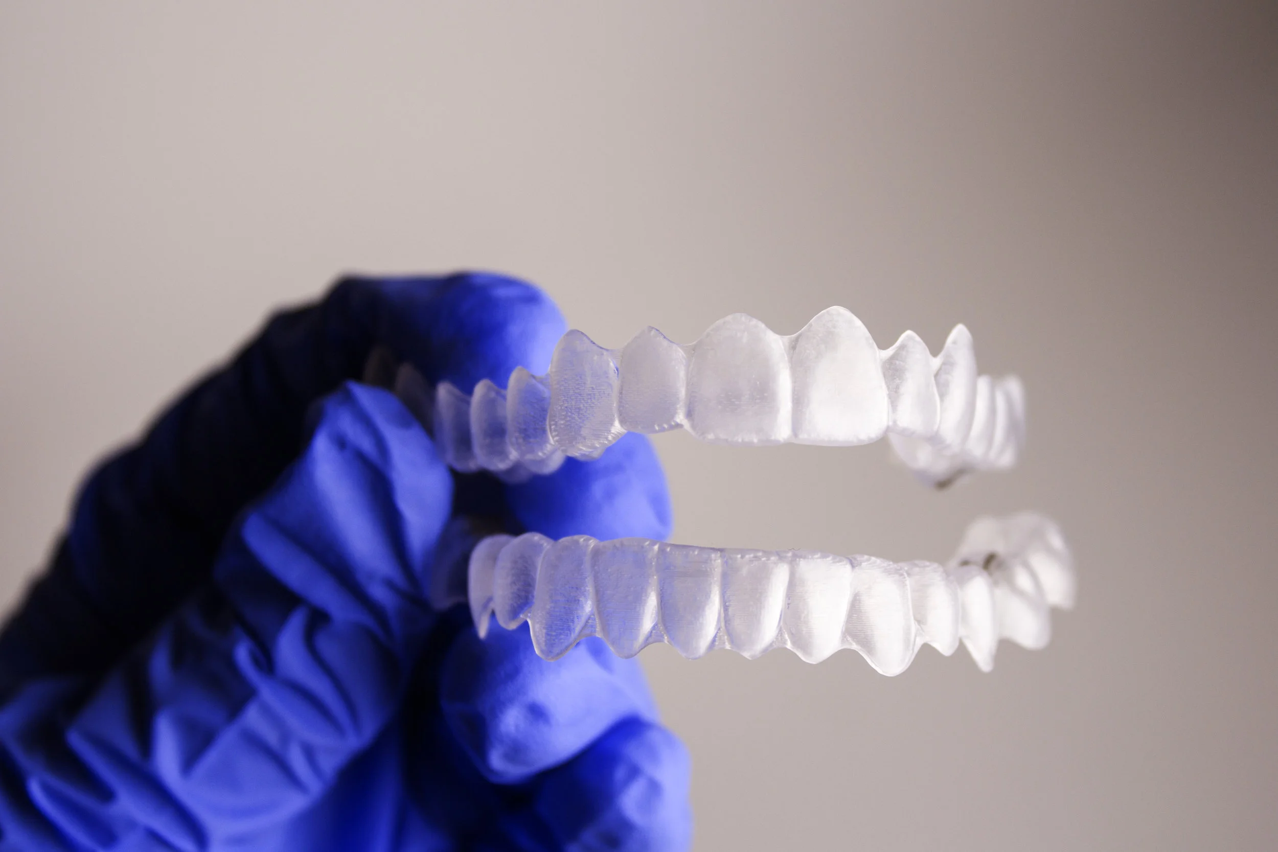 Dental orthodontics held by dentists hand