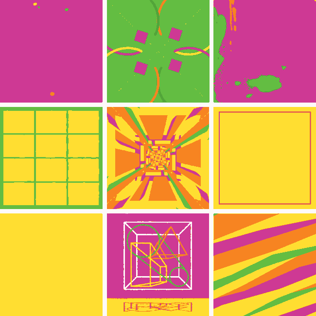 9 Squares 12 Top: Al Boardman , David Stanfield , Henrique Barone Middle: Sharon Correa , Grei Skuring , Tommaso Dal Poz Bottom: Hayley Akins , Ronald Rabideau , Leslie Martin