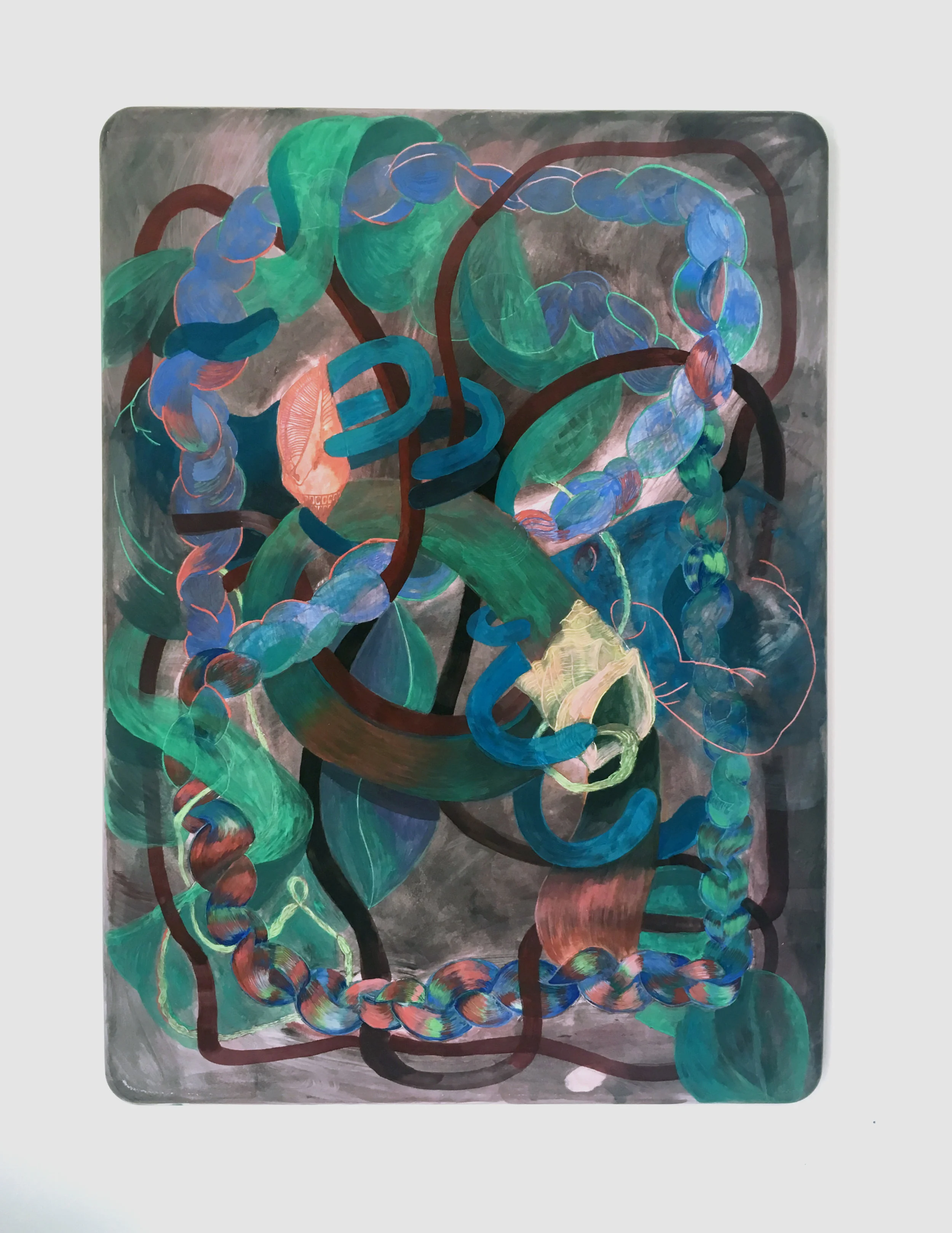 Snapped , 2019 Watercolor on plaster