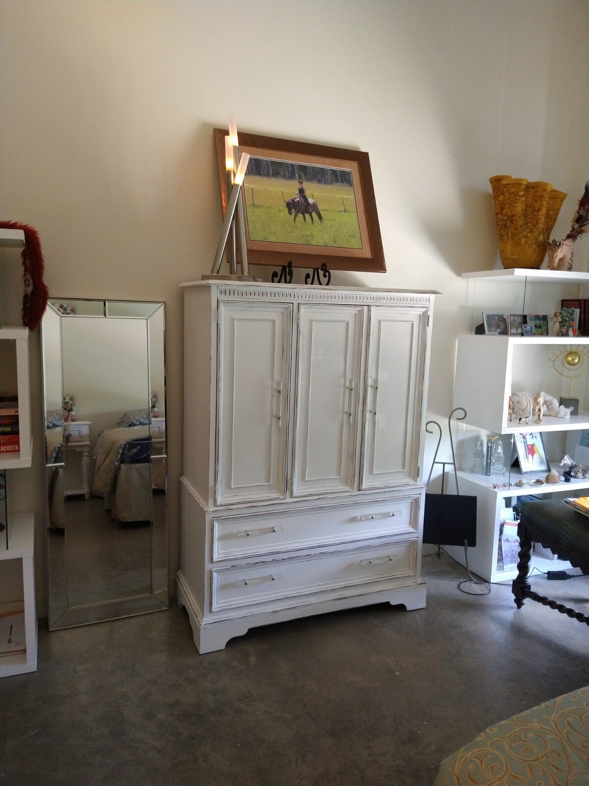 White and Crystal Armoire 