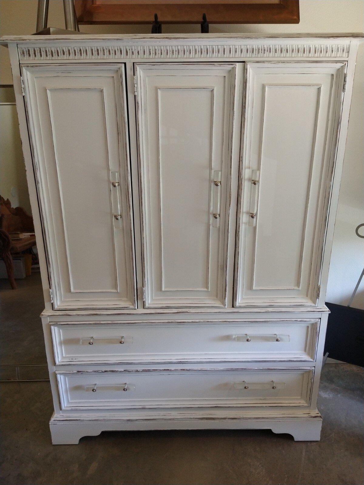 White and Crystal Armoire 