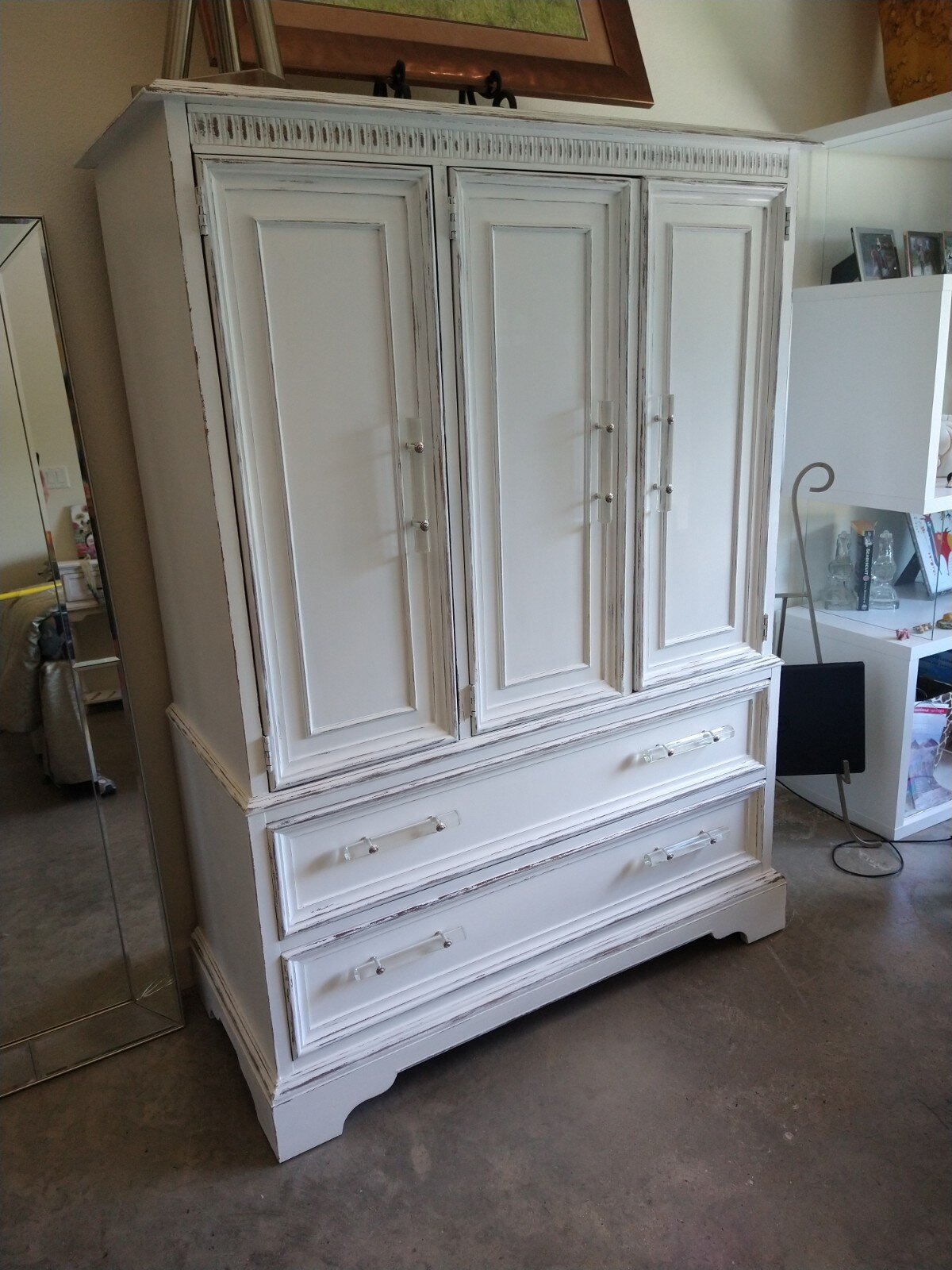 White and Crystal Armoire 