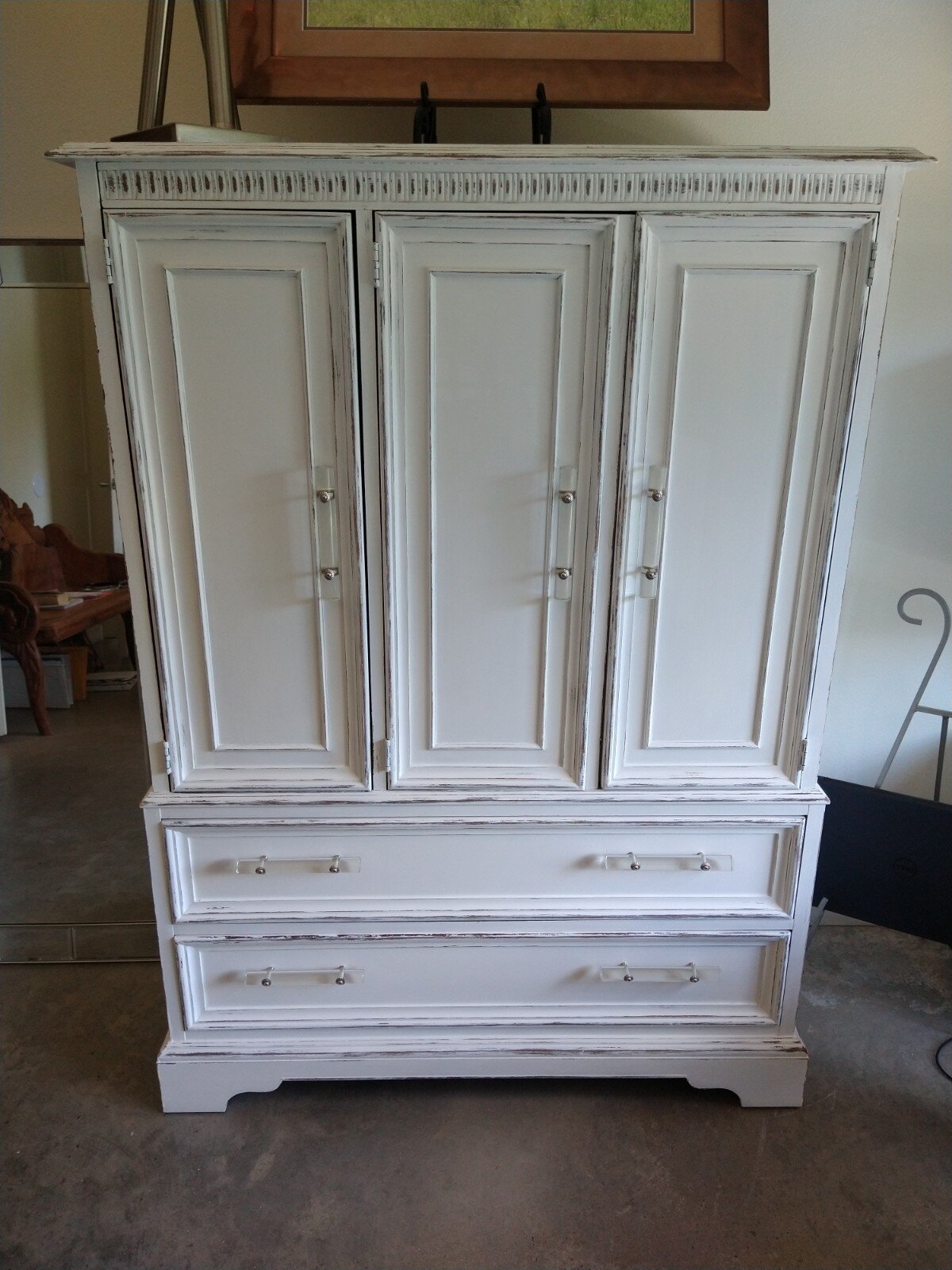 White and Crystal Armoire 