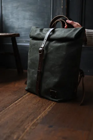 WAXED CANVAS BACKPACK — RED HOUSE