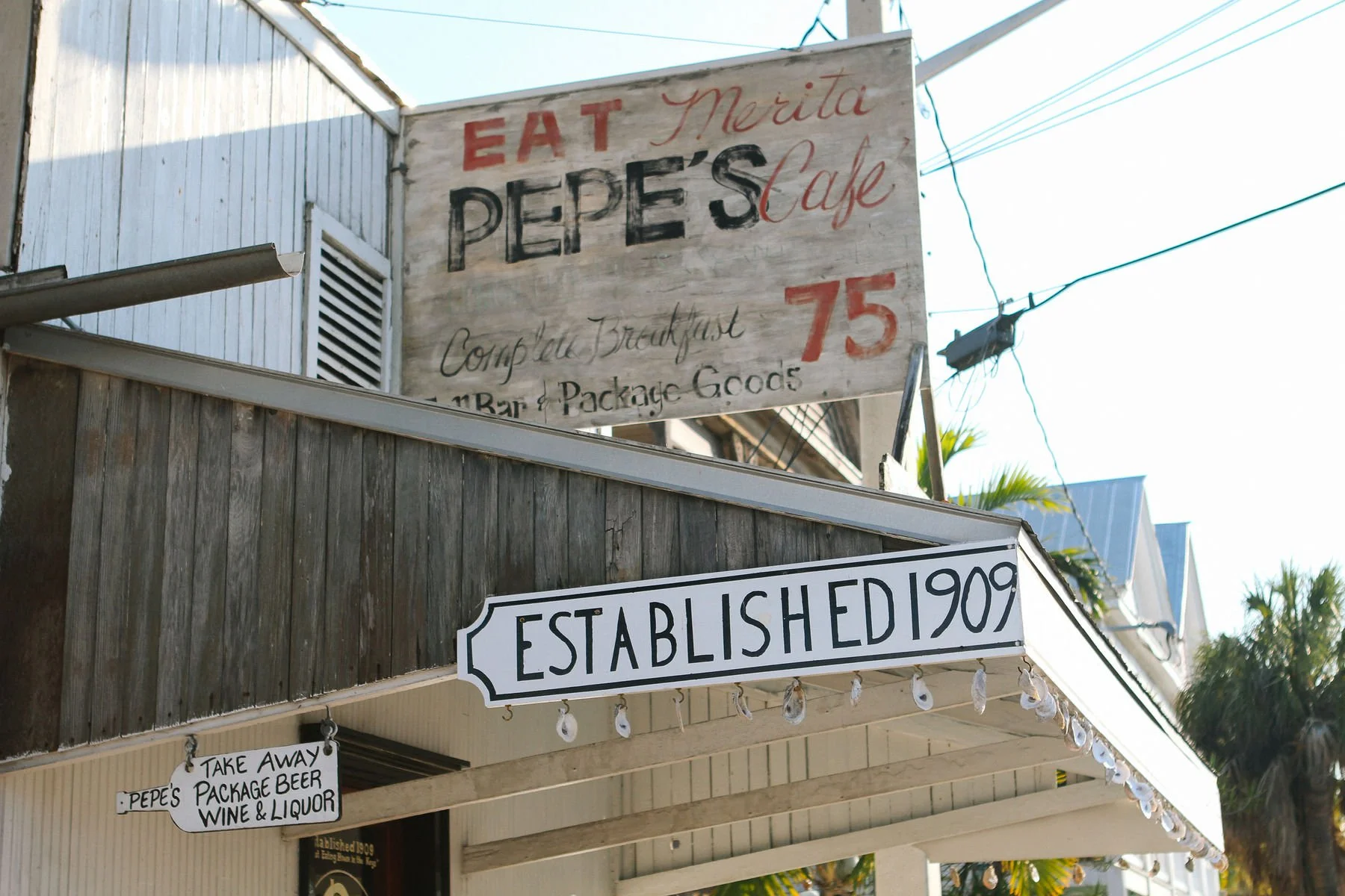   PEPE’S CAFE ,  805 Caroline Street  There is no shortage of proper watering holes in Key West, but Pepe’s is a favorite. Founded in 1909, this cafe lays claim to being “the oldest joint” on the island – and with an easy going menu of fresh comfort 