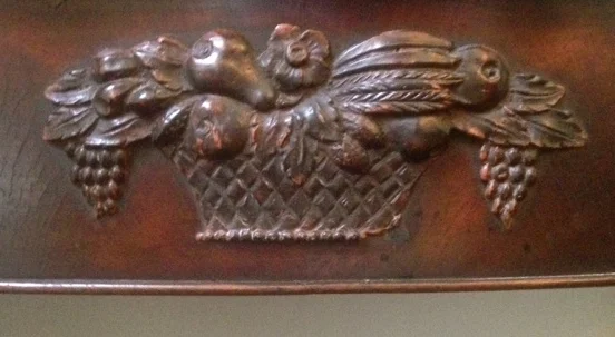 Basket of fruit and flowers, another signature of the McIntire workshop.