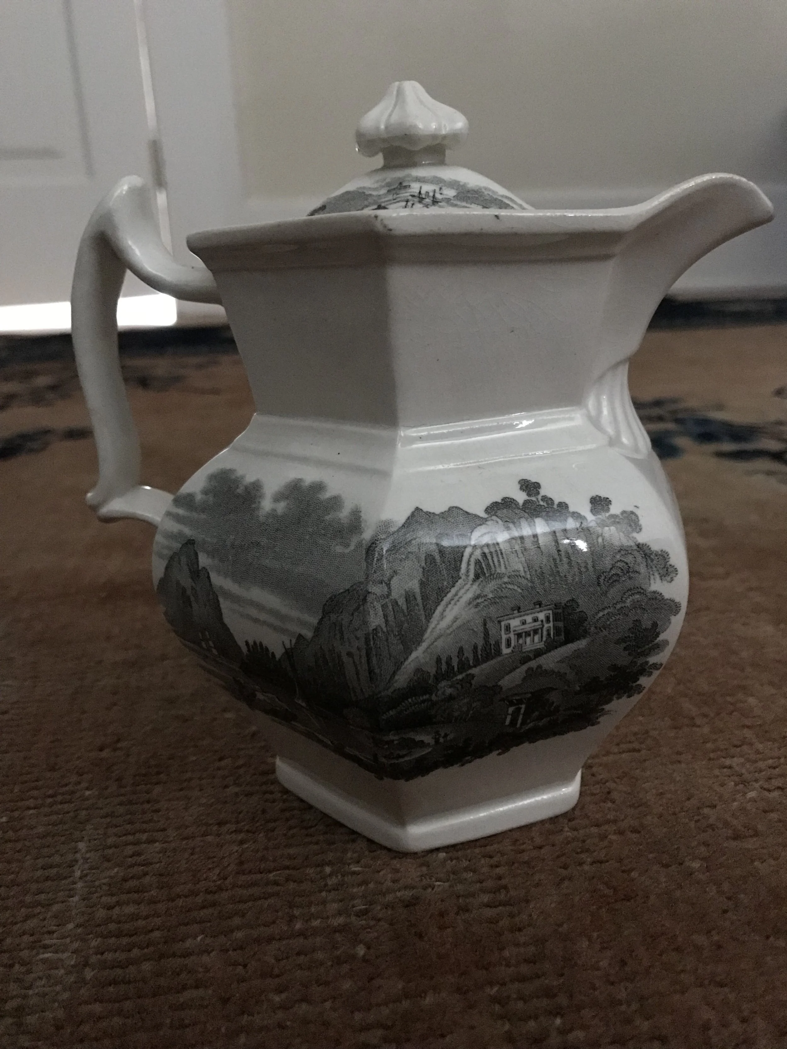 “Undercliff near Cold Spring” on a chocolate pot.
