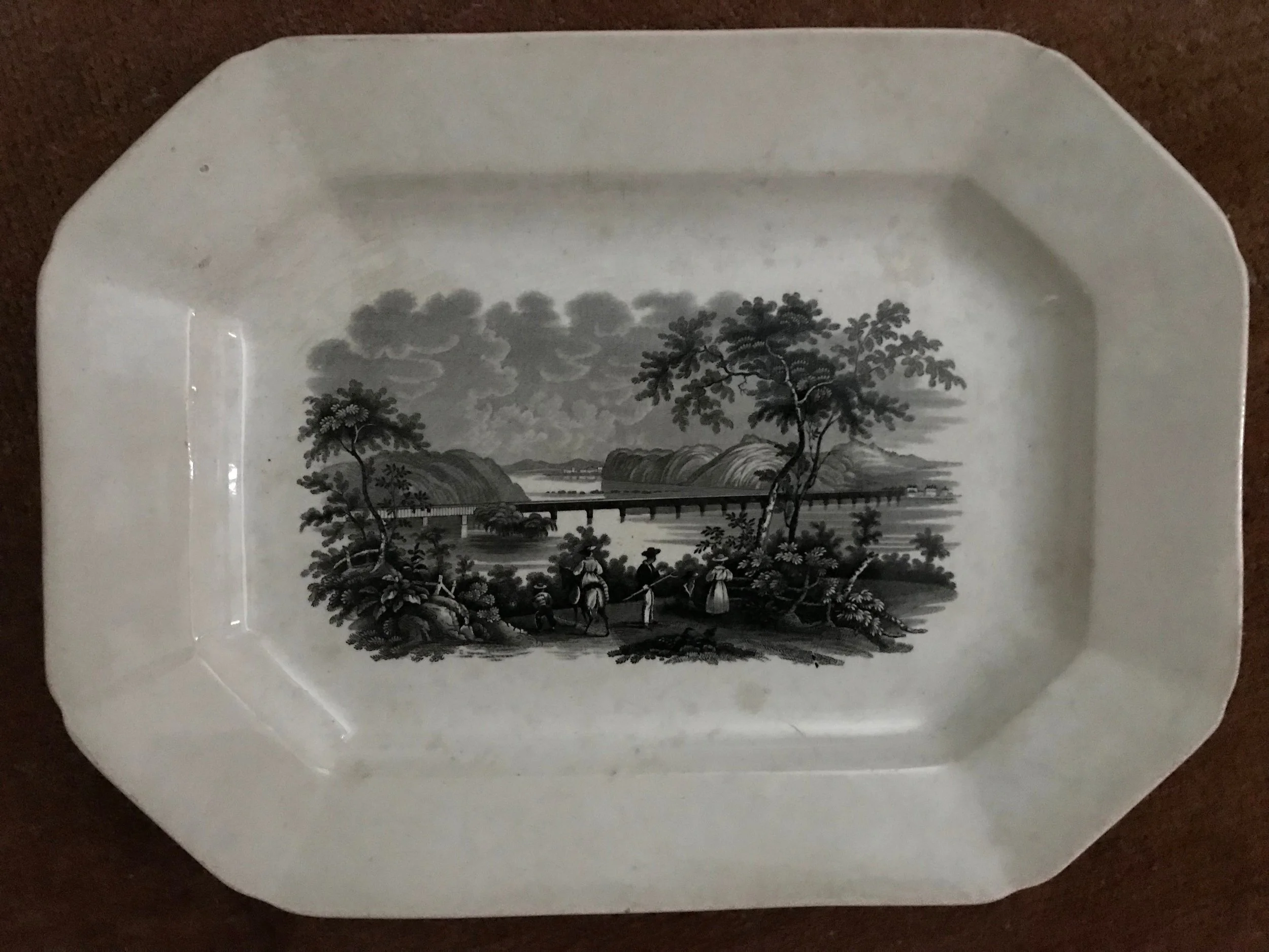 “Columbia Bridge on the Susquehanna” on a platter.