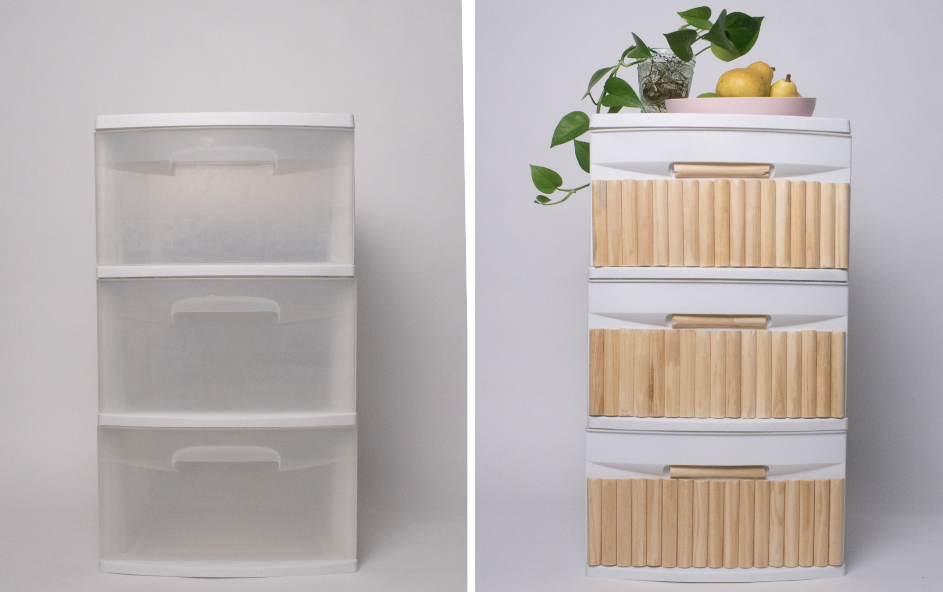 No Power Tools Fluted Plastic Drawer Upcycle