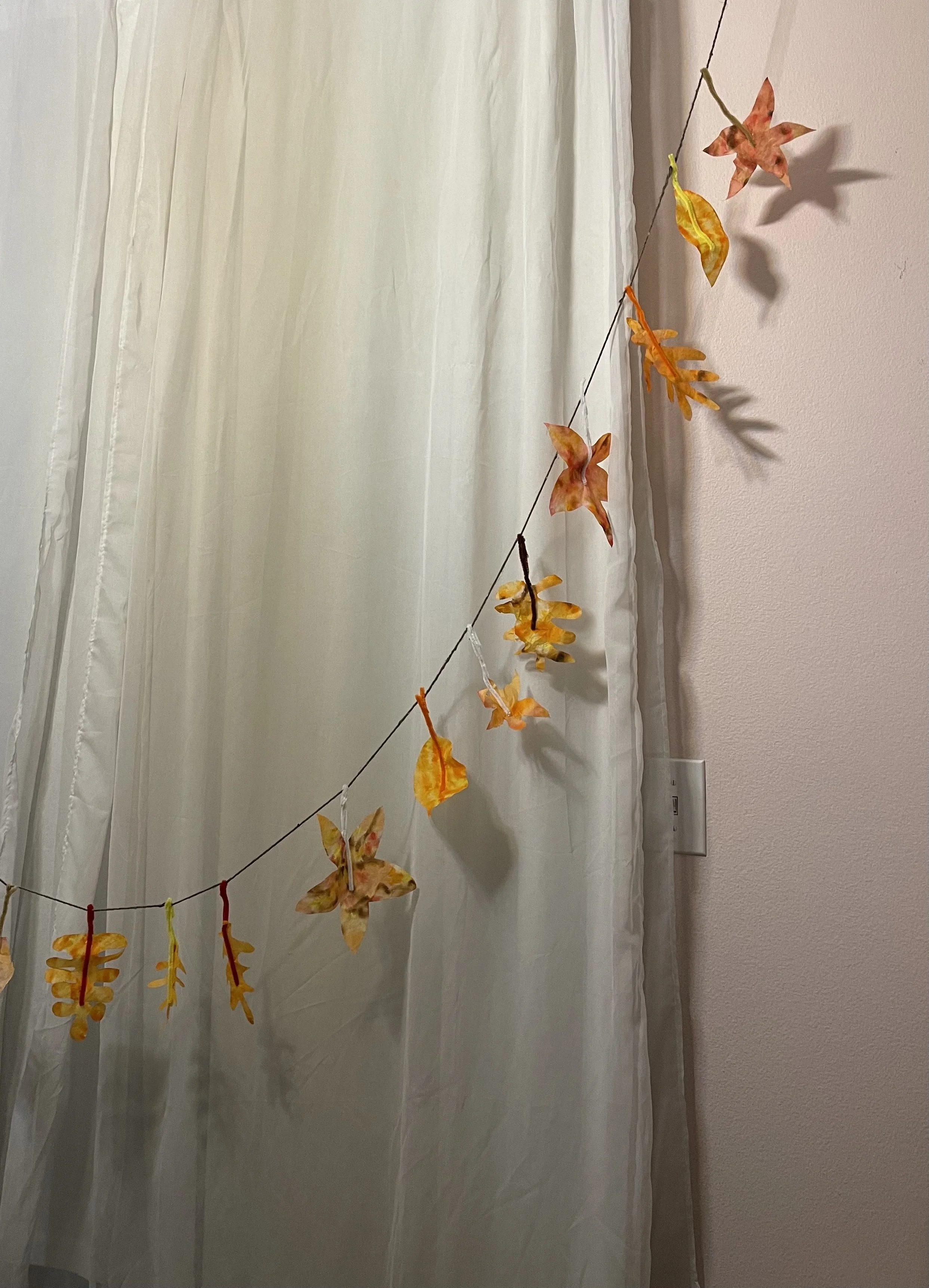 Coffee Filter Leaf Garland Craft (Kid-Friendly)