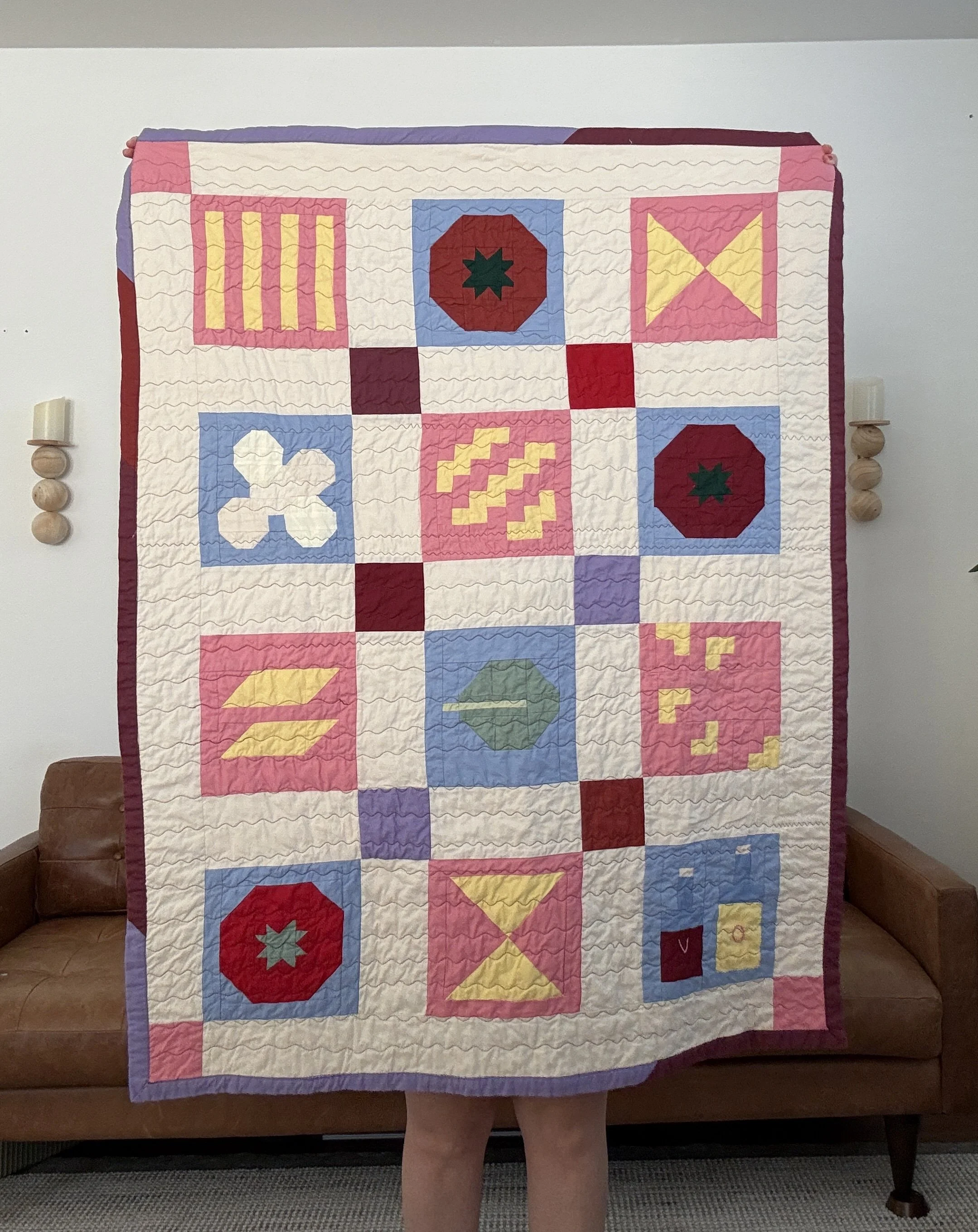 I Made a Caprese Pasta Salad Quilt (and a Tomato Block Pattern!)