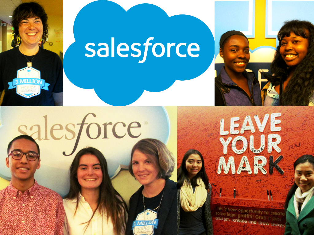 Salesforce volunteers led by Ann Weebly at the TeenTechSF GLOBAL Youth Summit