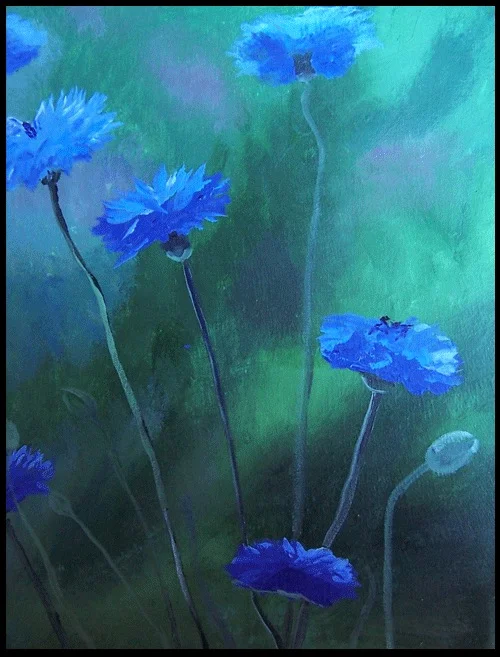 Cornflowers 18x24 acrylic on canvas
