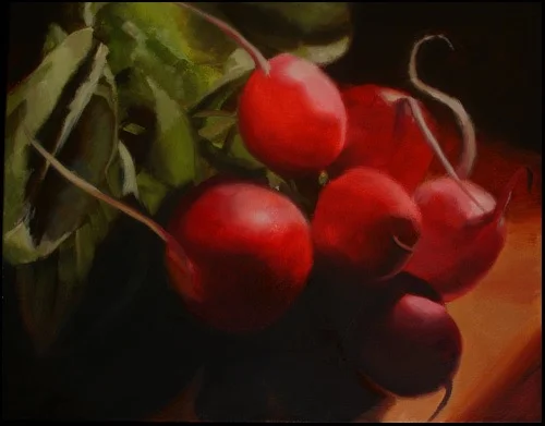 Radish Small Bunch 16x20 oil on canvas