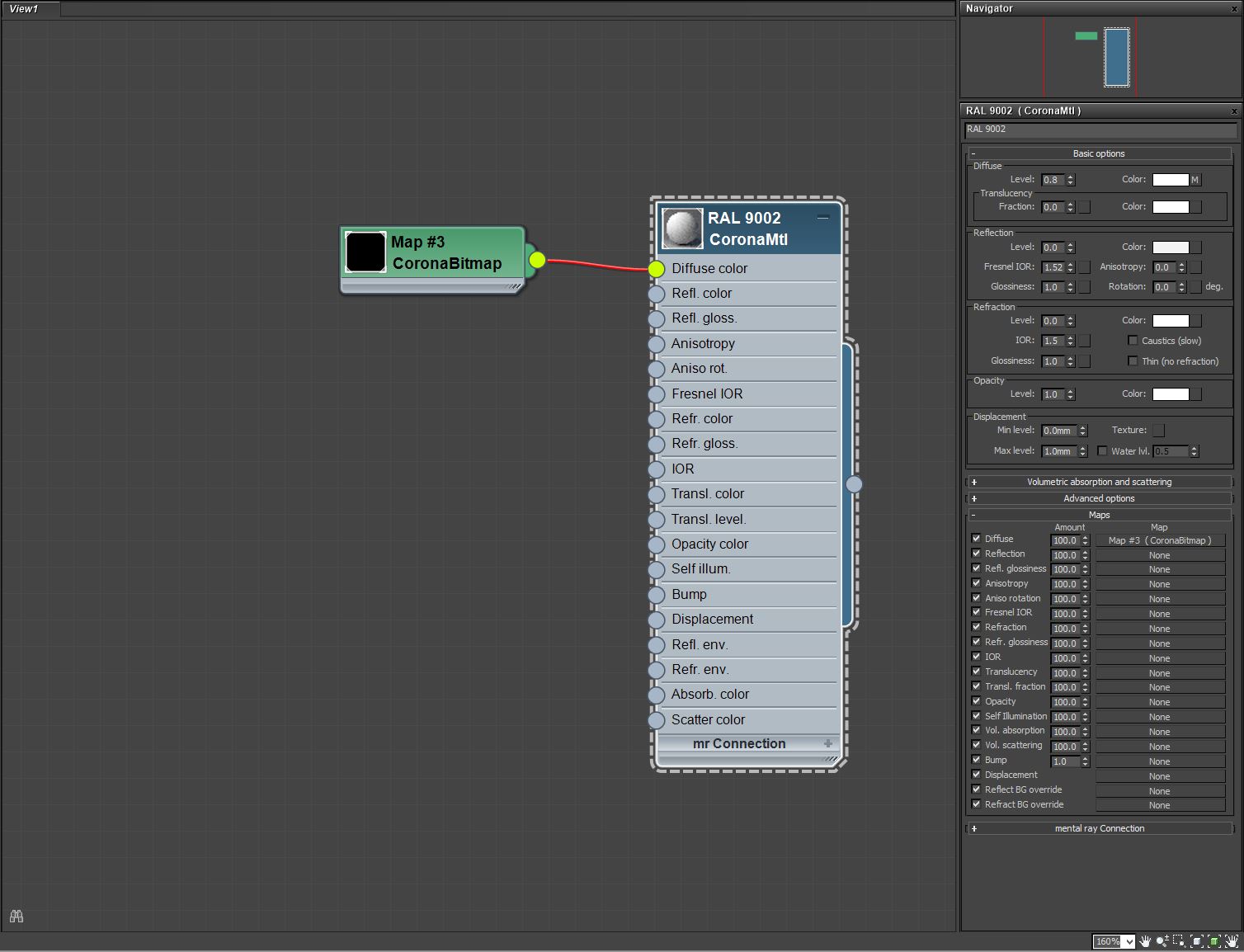 Stucco material setup with corona. "3D architect"