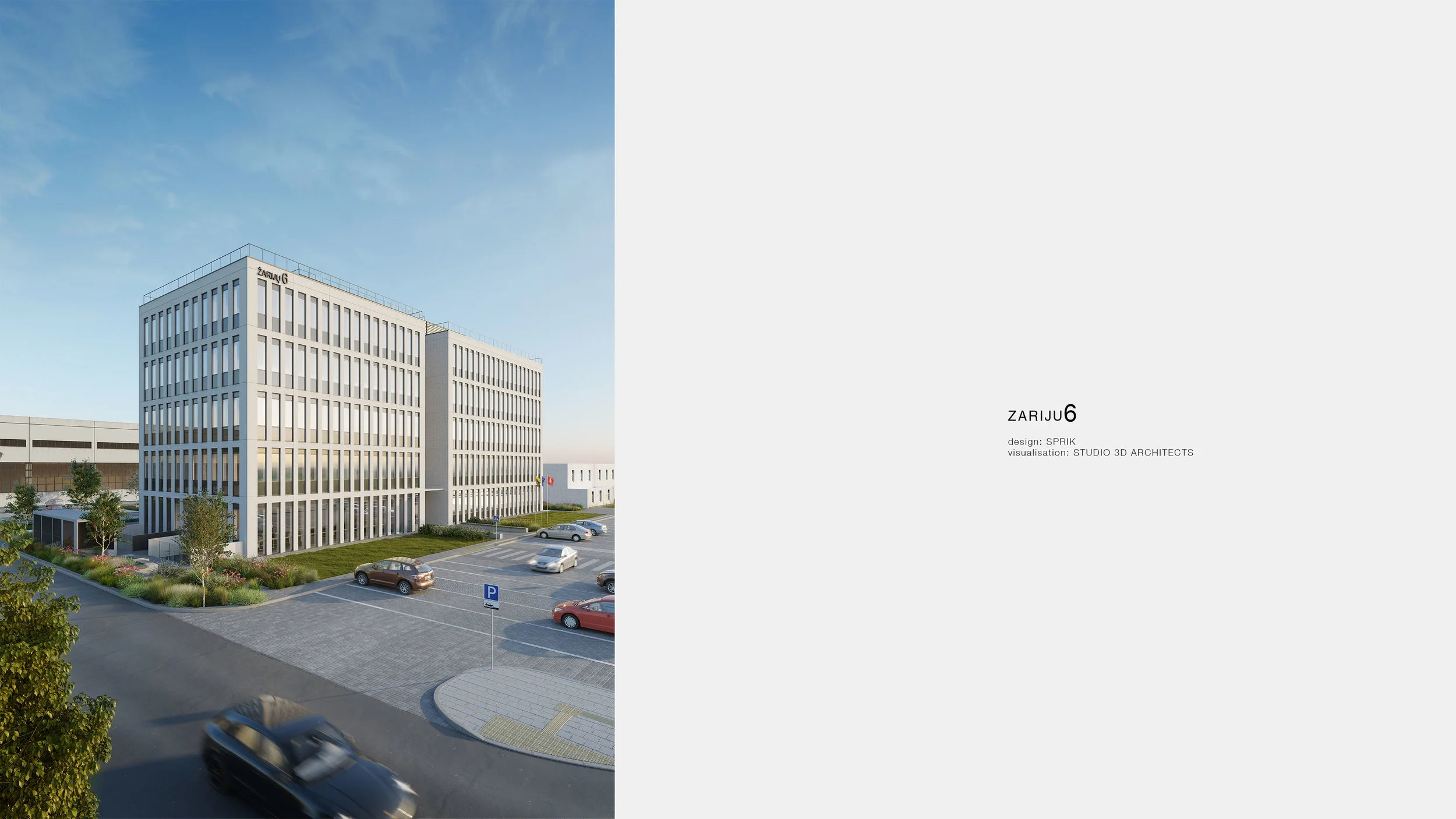 Bürogebäude 3D-Visualisierung