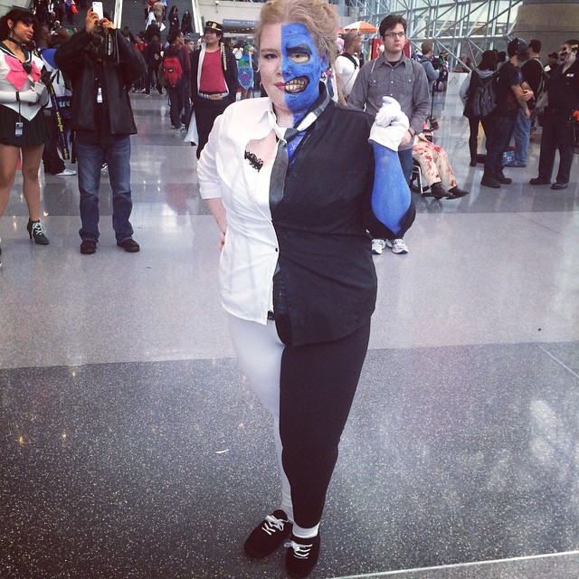 Erin as Two-Face at Comic Con in 2014.