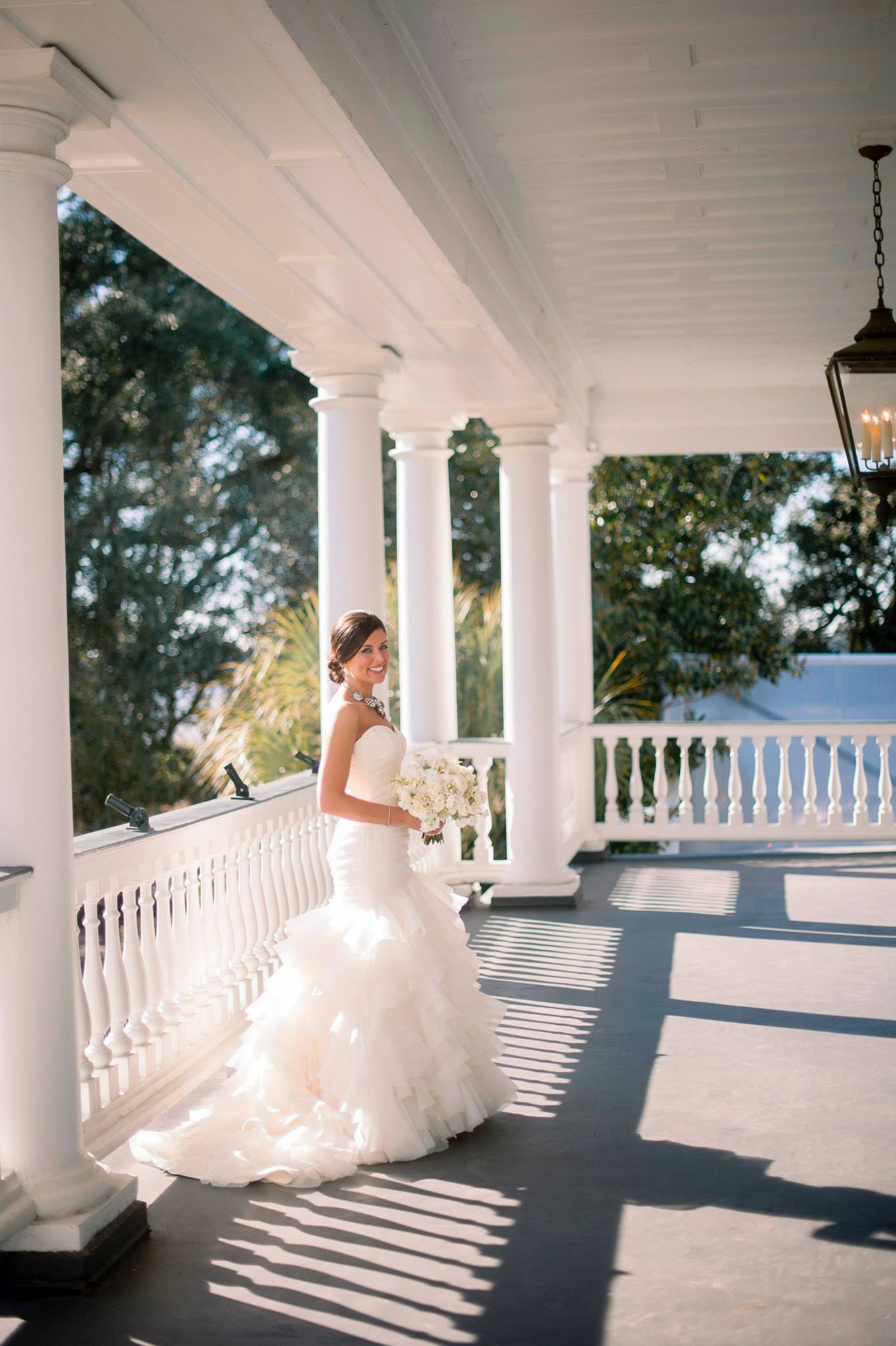 Emily on her wedding day in Charleston, South Carolina, on February 15, 2014. Her dress is by Dennis Basso. Photograph by Tim Willoughby.