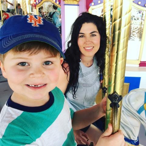 Jen Gerena with her 6-year-old son, Owen, in Disney World last year.