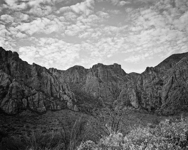 The Chisos Basin en-route to the Window. Mamiya RZ67, Kodak Tri-x film.
