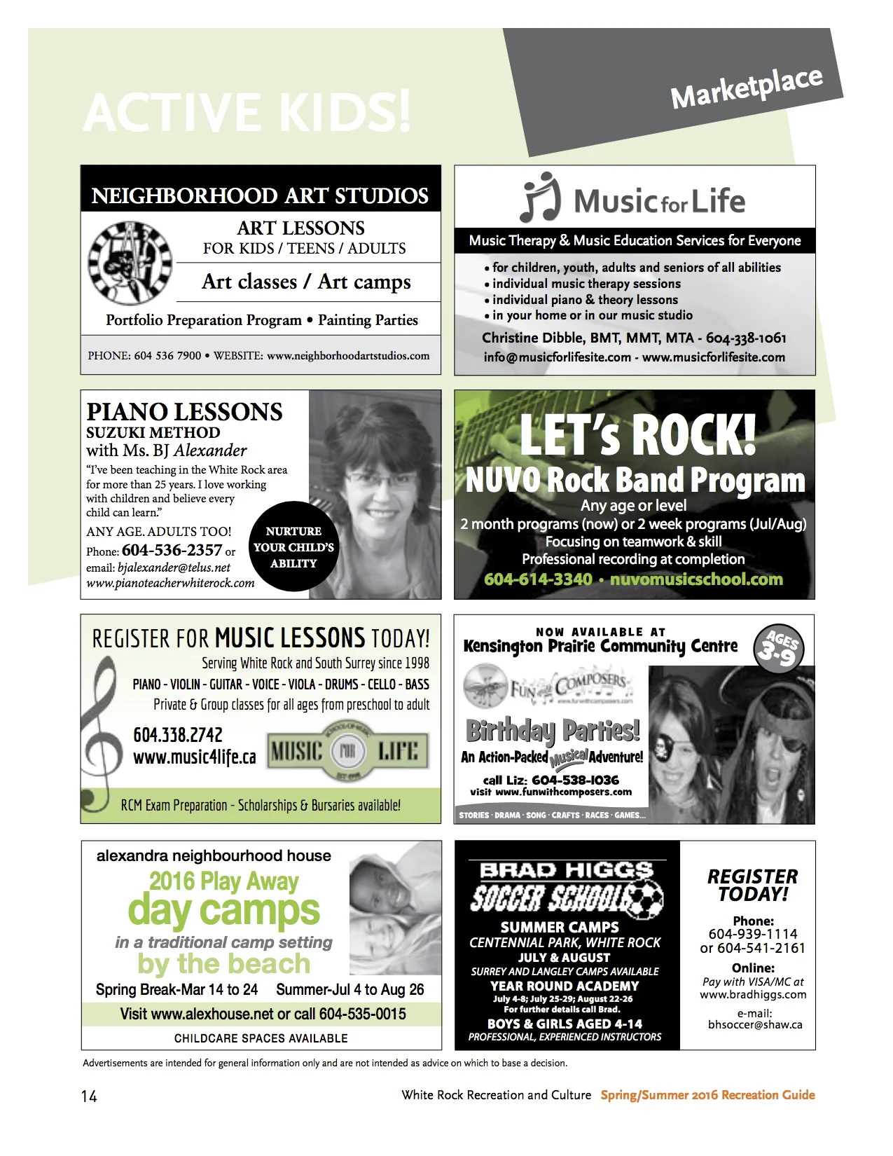 We're In the White Rock Leisure Guide! 