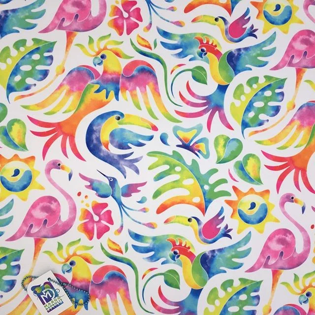 Just one more watercolor version of tropical birds! Tropical Bird Bash! 
#surfacedesigner #surfacedesign #patterndesign #surfacepatterndesign #textiledesign #fabricdesign #textiledesigner #fabricdesigner  #printandpatterndesign #patternillustration #