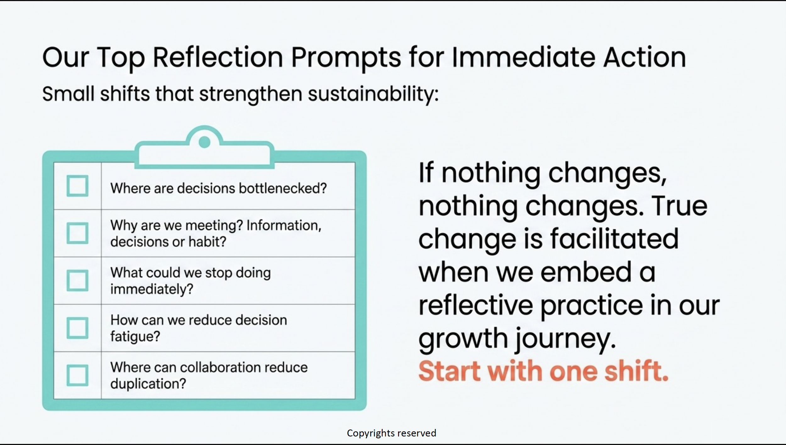 Text showing a few key prompts we are asking Charity leaders to think about