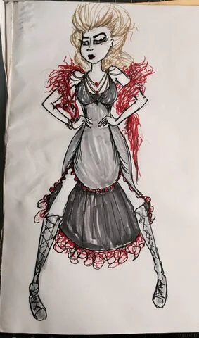 Preliminary wardrobe sketch for play "Primitive Streak"