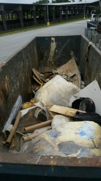Cellulose debris removed from crawl space