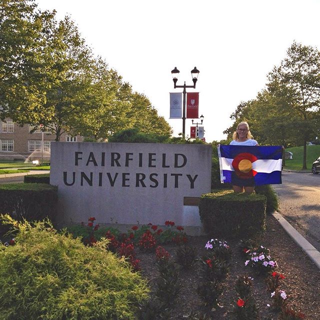 Morgan showing Colorado pride at Fairfield University 🎓 #TheCollegeDoctor