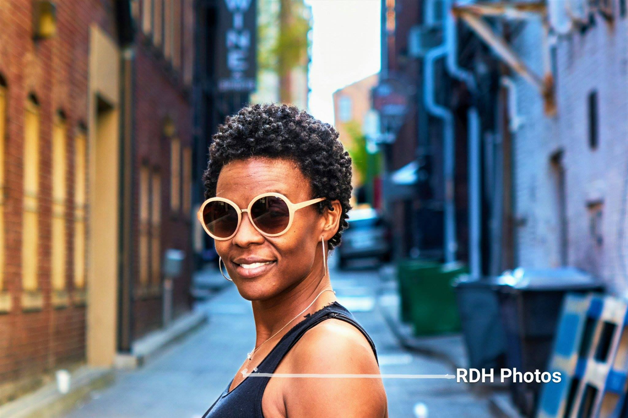 Rhynia's wife in downtown Memphis, Tennessee.