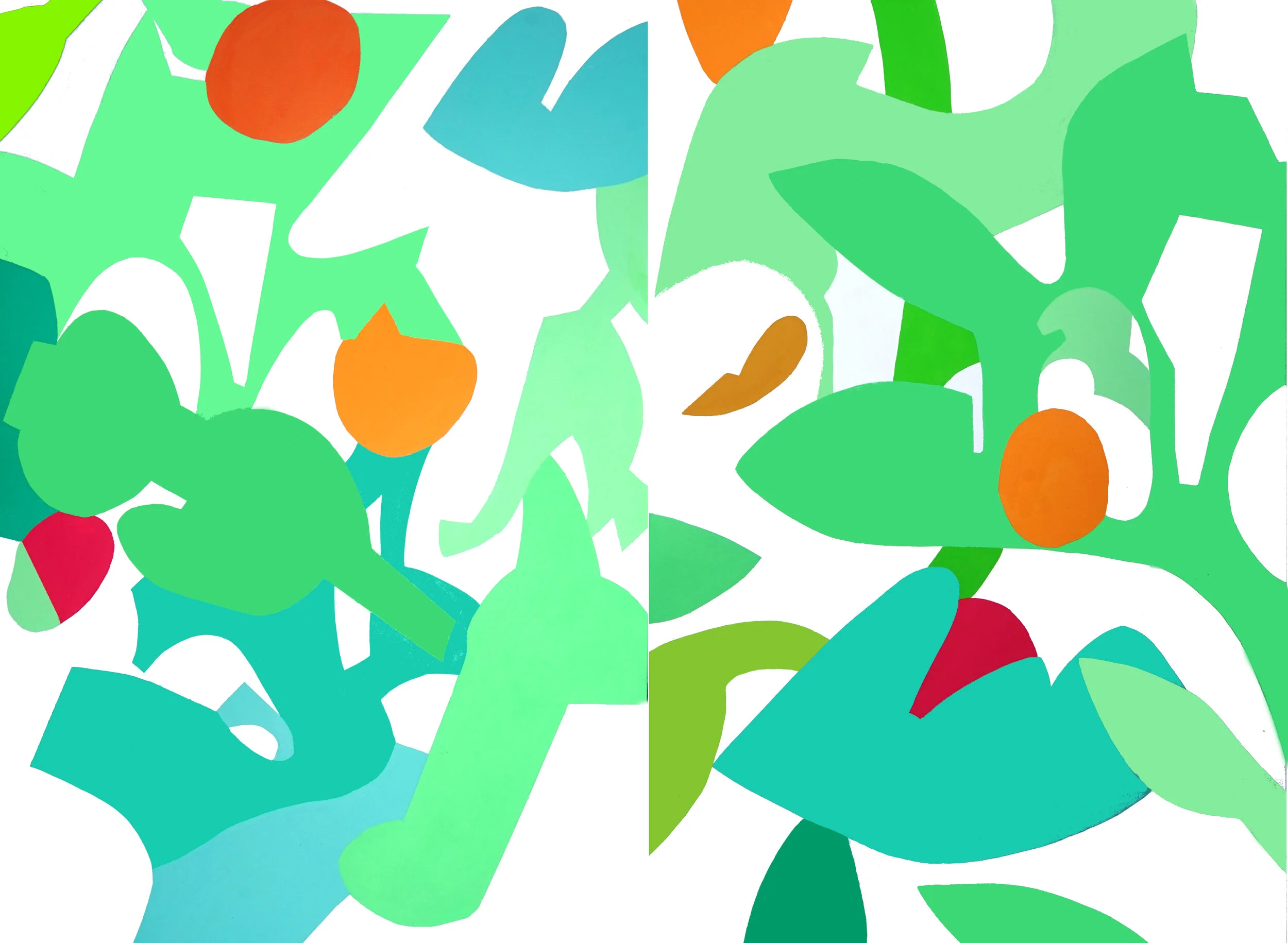  acrylic on canvas (diptych) 36” x 48”  