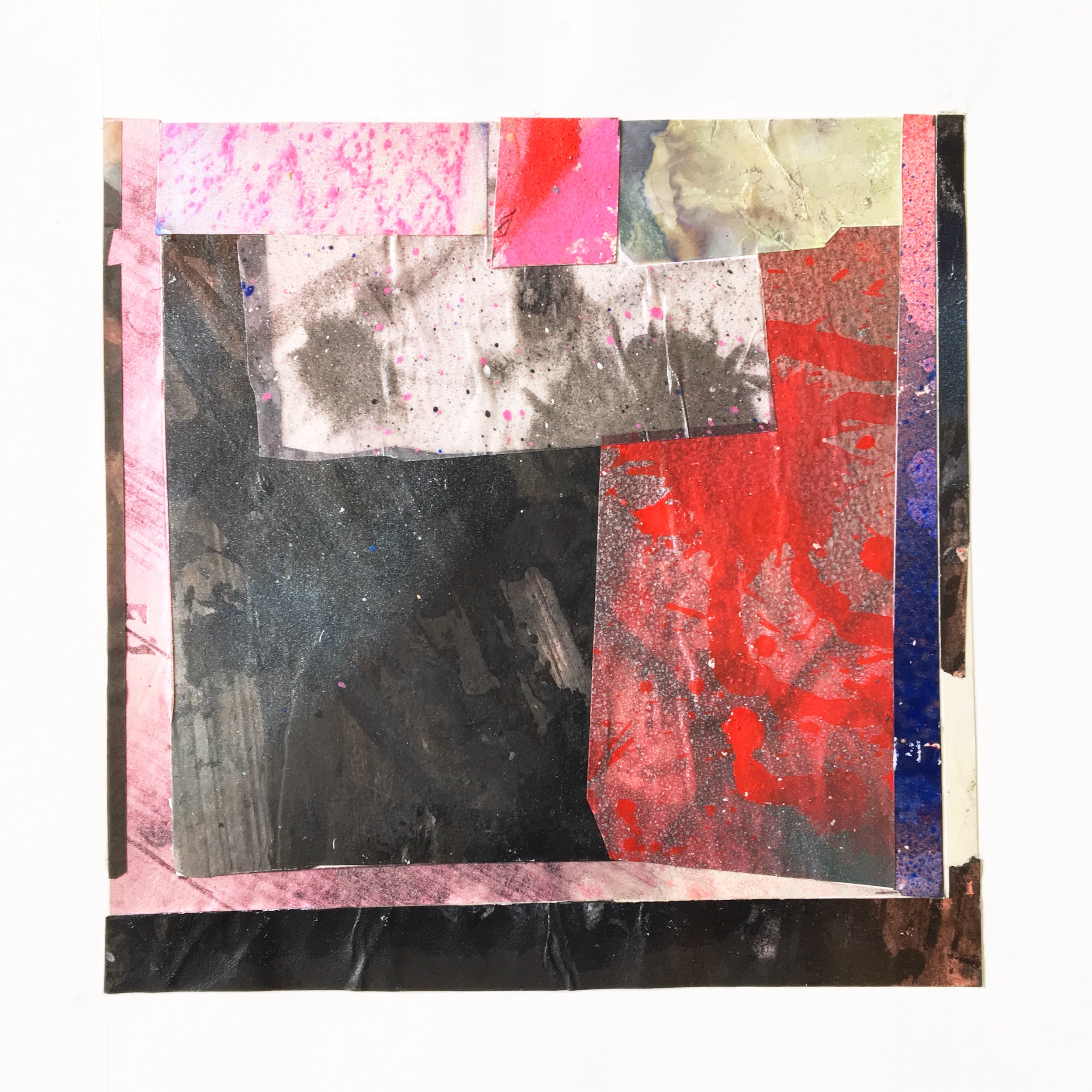  IAIN MUIRHEAD   18136:18160,   2018. Peripheral painting aggregate (2014-2018) collage on paper. 8 x 8 inches each. 