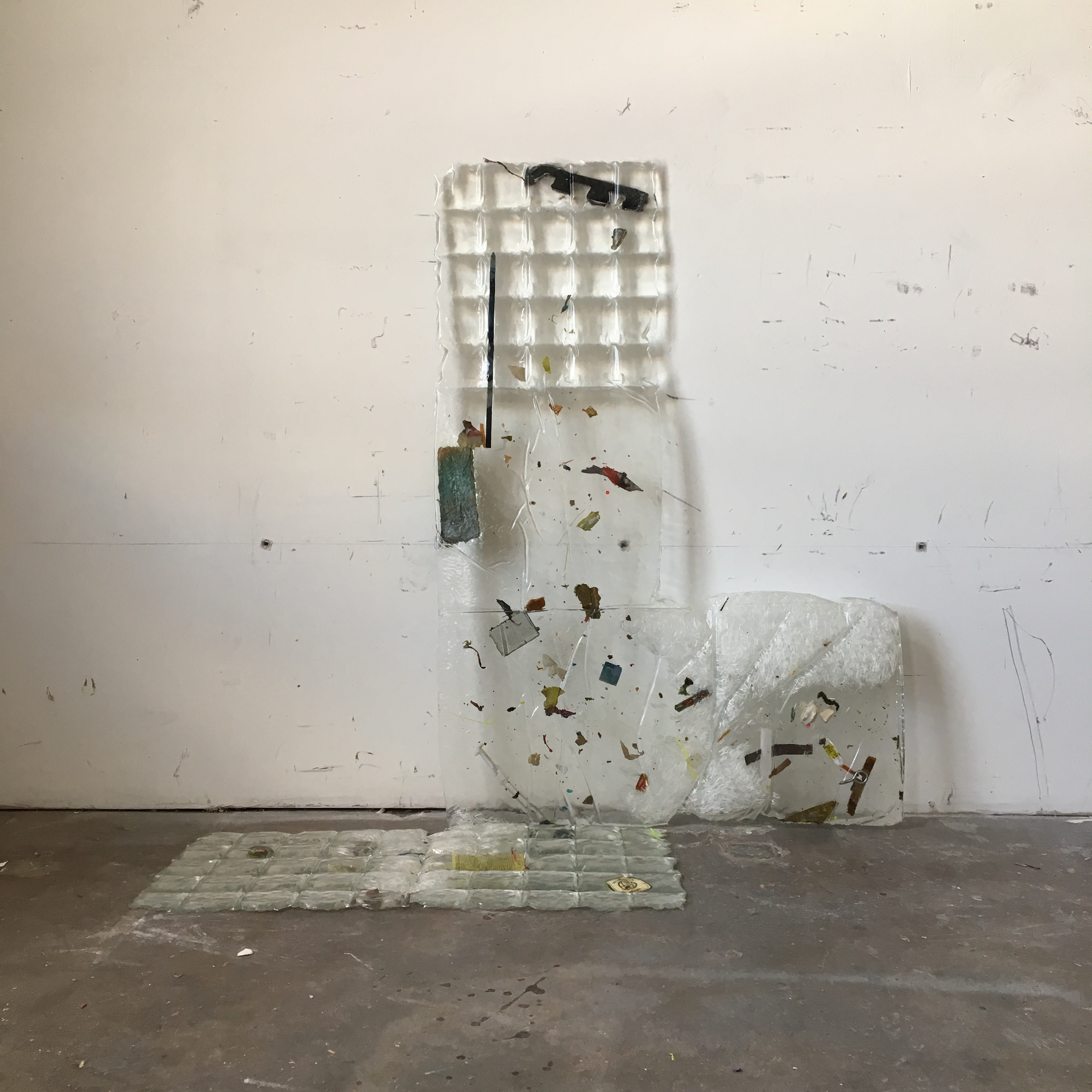  IAIN MUIRHEAD   18175,   2018. Aggregate studio sediment (2014-2018) and polyester resin. 45 x 45 x 17 inches. 