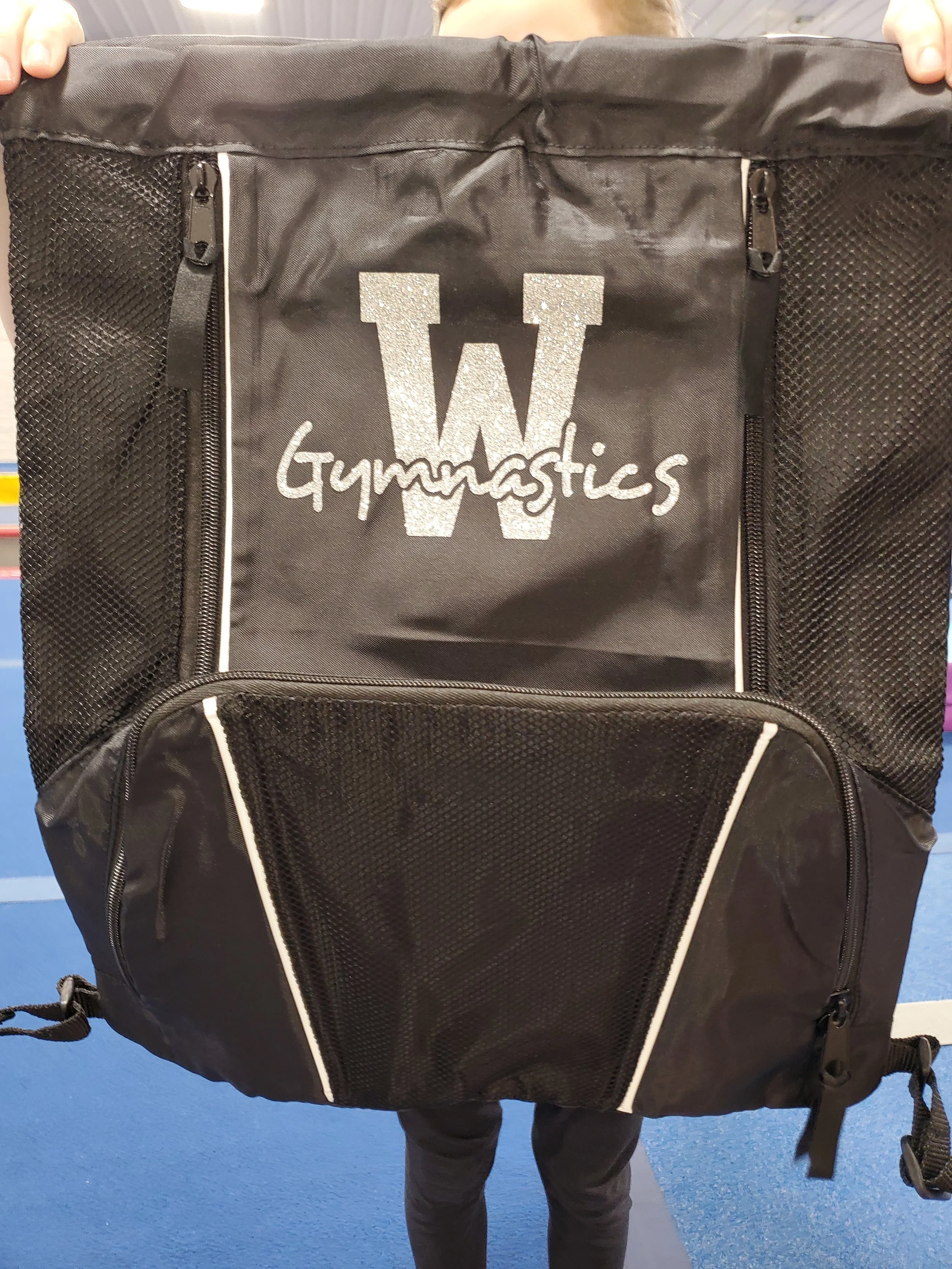 DRAWSTRING BAG W/POCKET IN FRONT $20