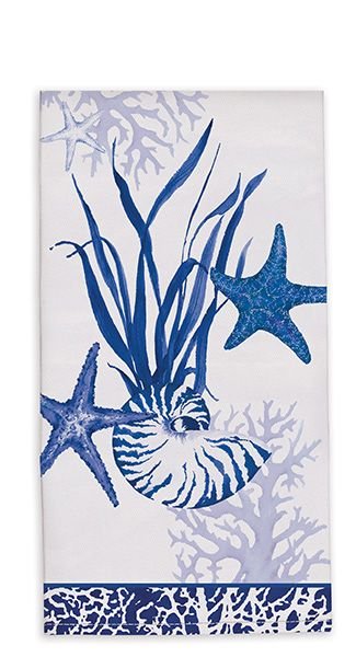 Indigo Shells- Tea Towel