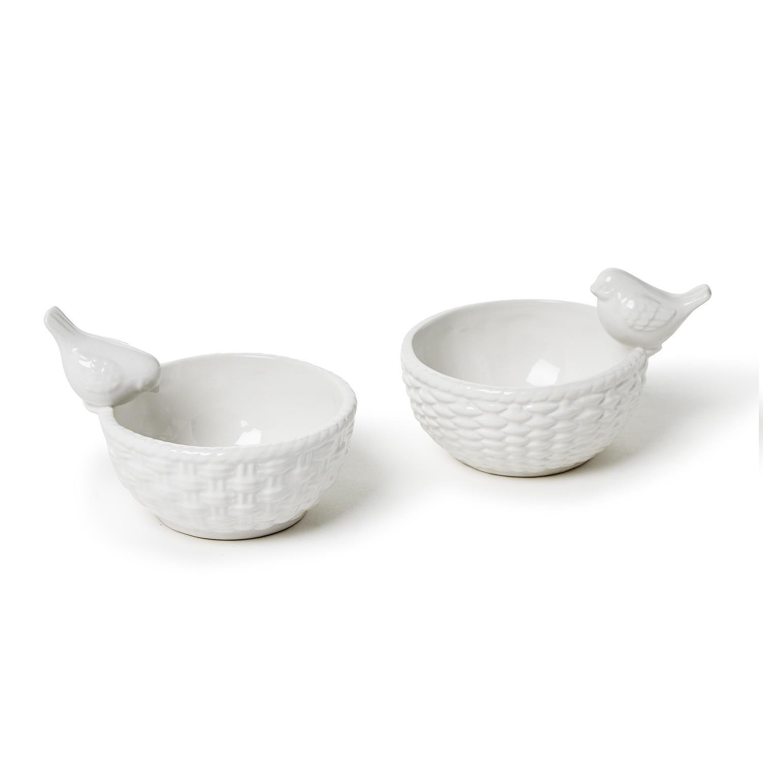 Two's Company Bird & Basket Tidbit Dish