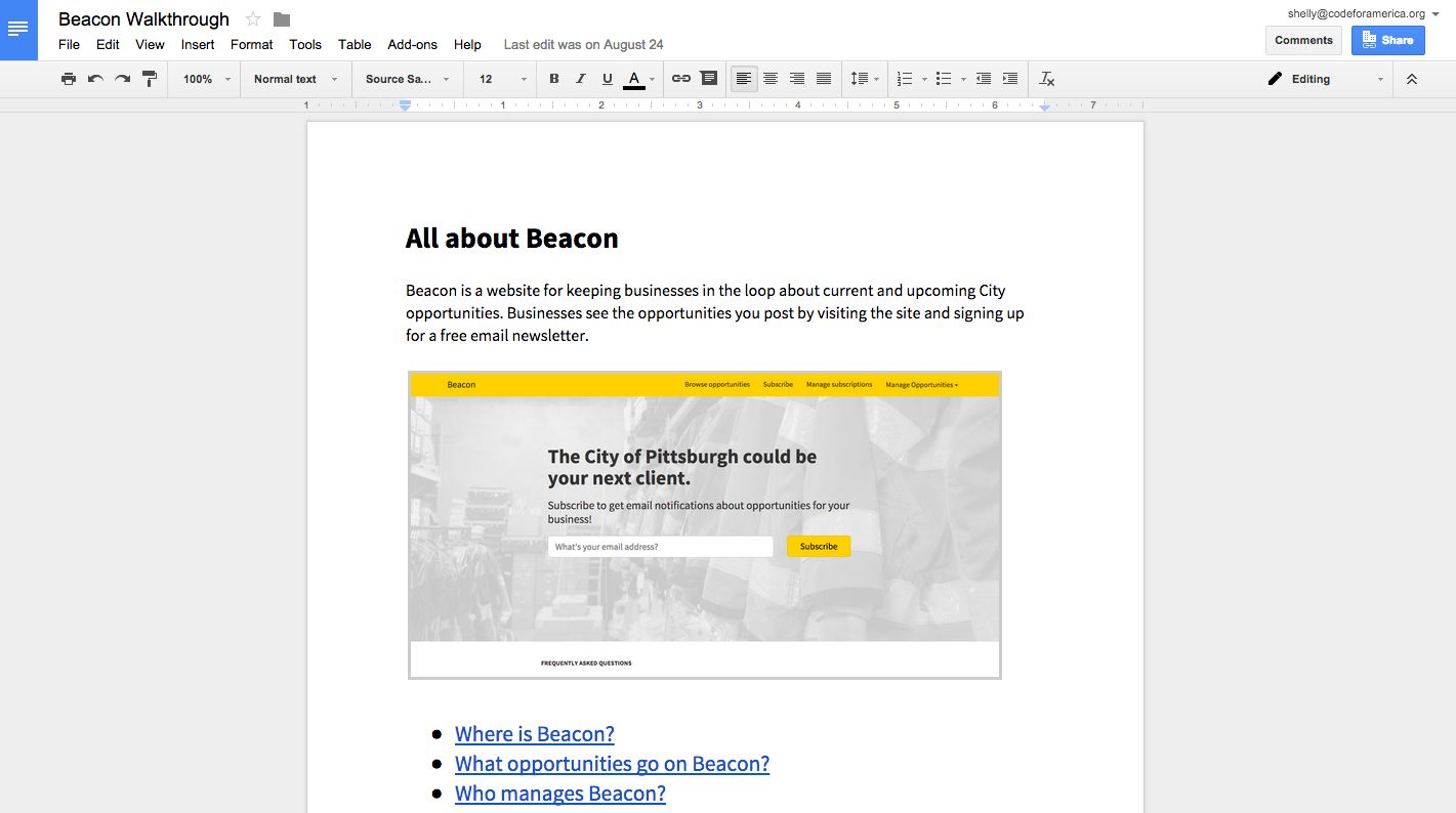 Beacon walkthrough