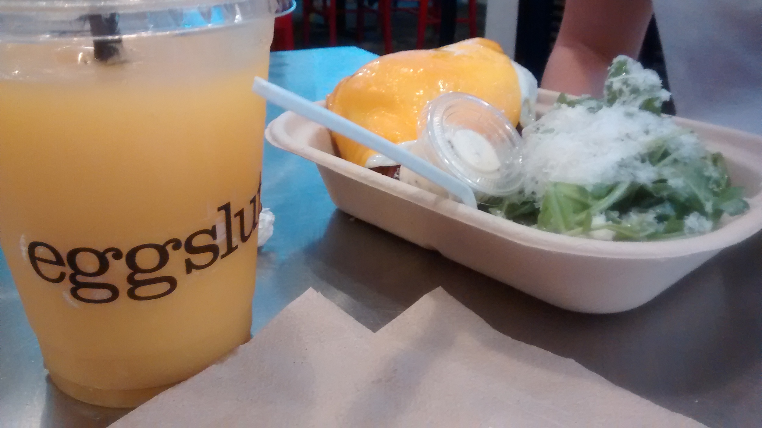 On Saturday morning we got delightful breakfast sandwiches at a fine and full-of-propriety establishment called Eggslut. 