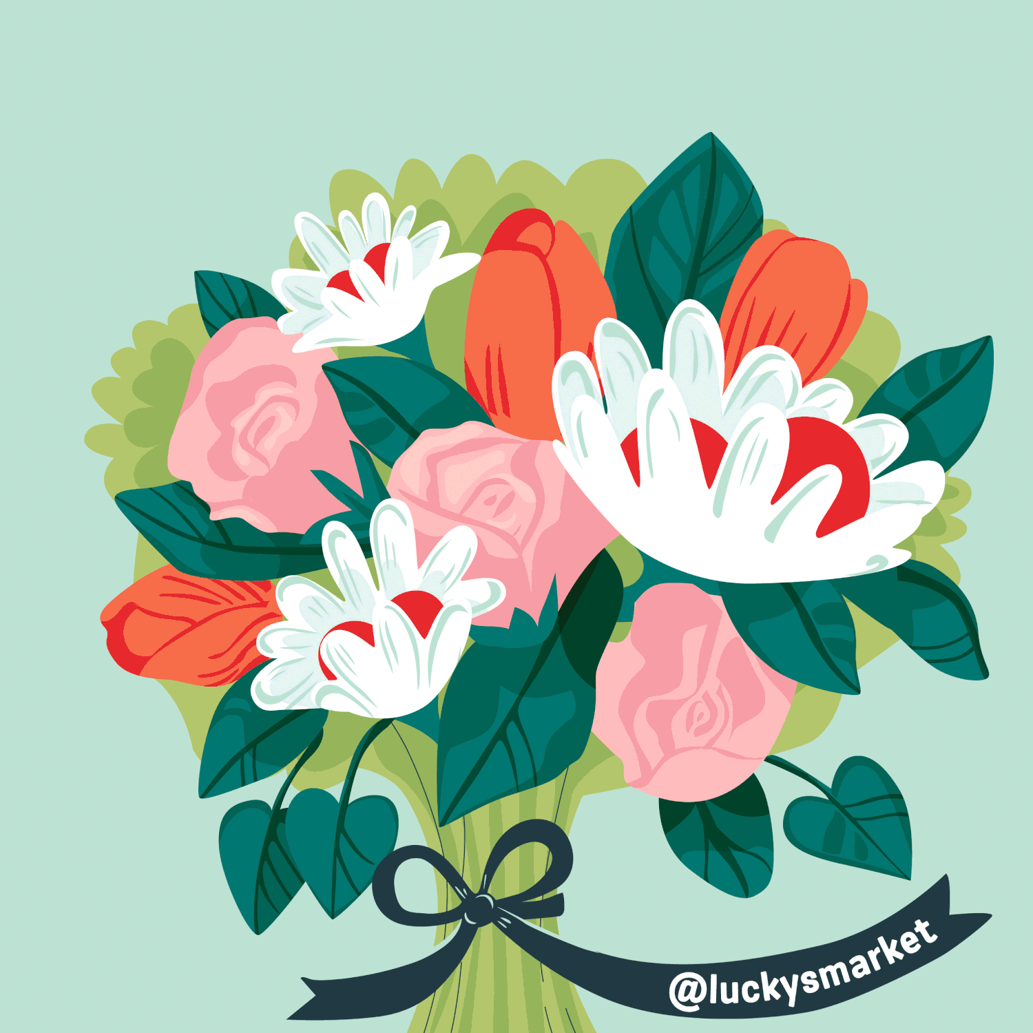 Mother S Day Flowers Lucky S Market Lenz Illustration Design