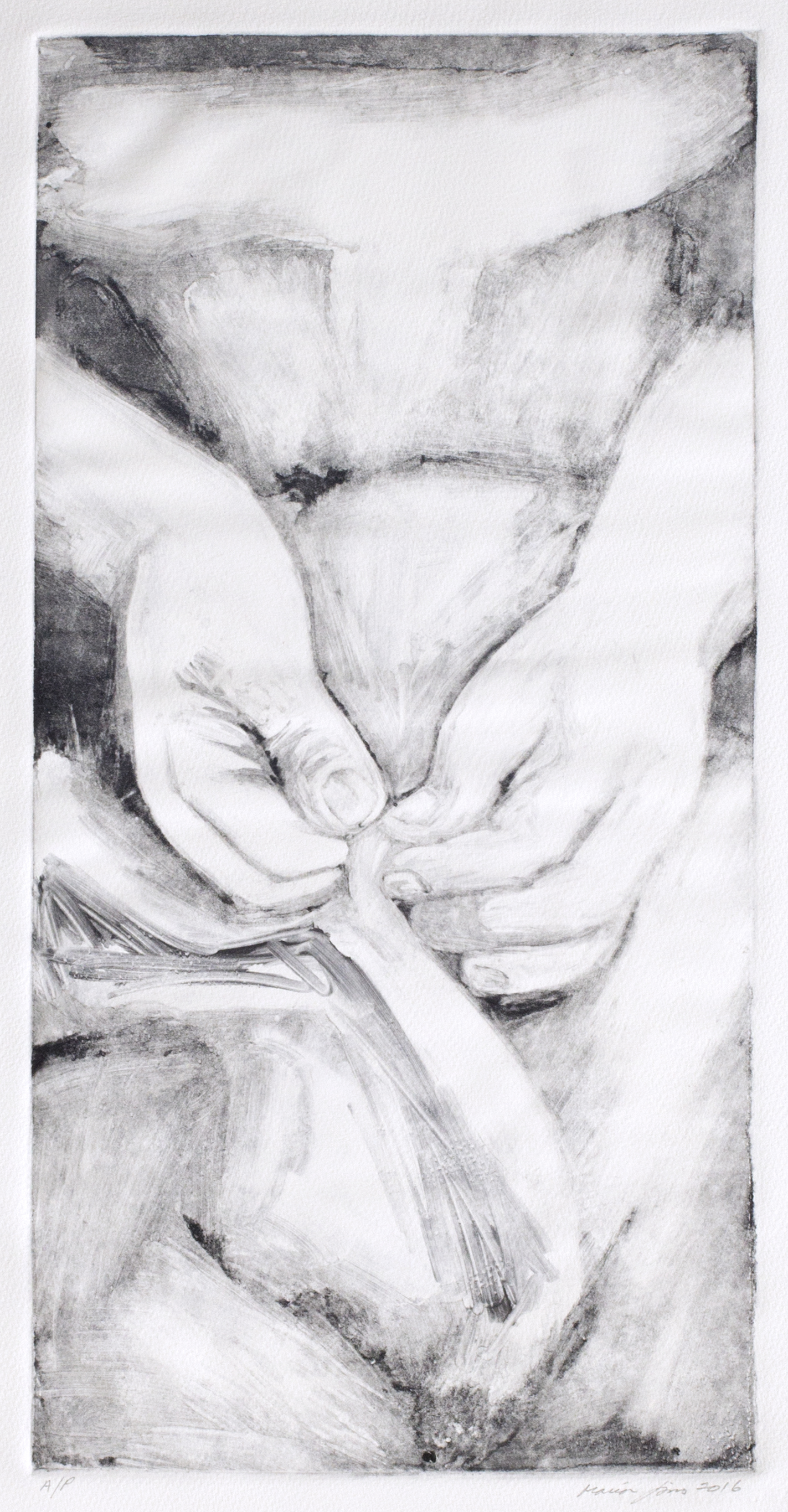 Sewing Hands (ghost print)