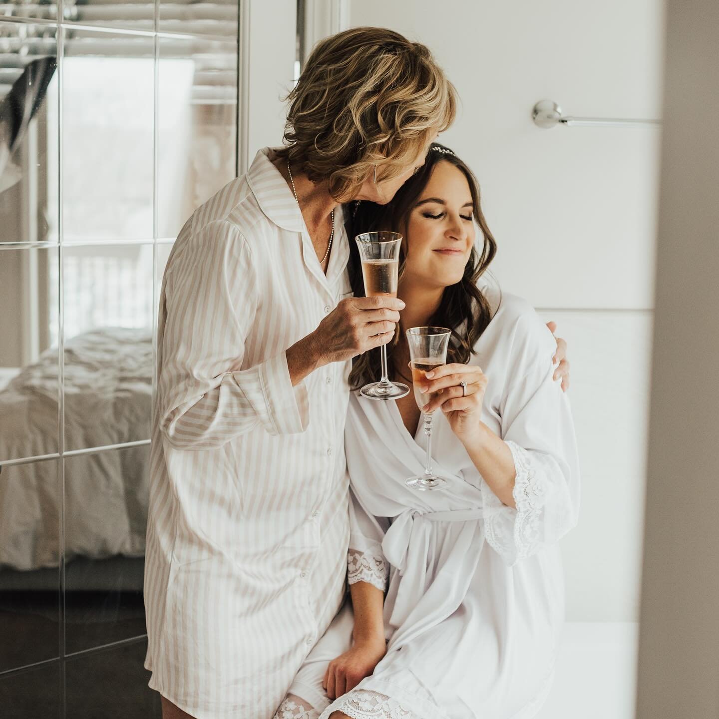 Getting ready with Mama + the girls ~ 
I loved all of the sweet moments between Kelsey and her mom - the excitement, the kiss, and joy to be there with each other. I had to bring them into a quieter room, just the two of them, to document the relatio