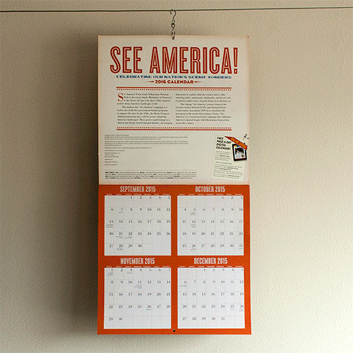 2016 See America Wall Calendar Share Graphic Design