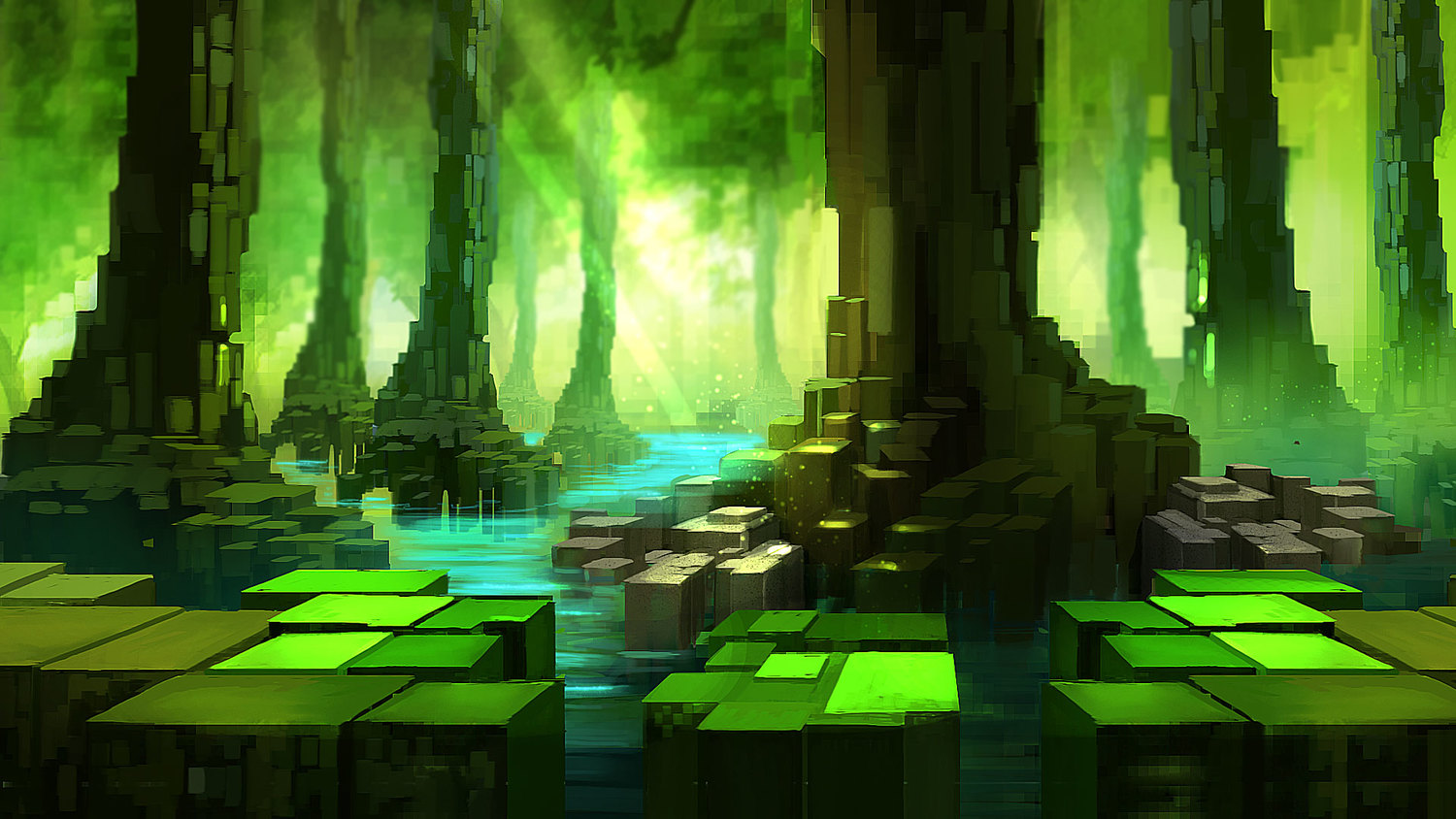 BitUp's painted pixelart. 