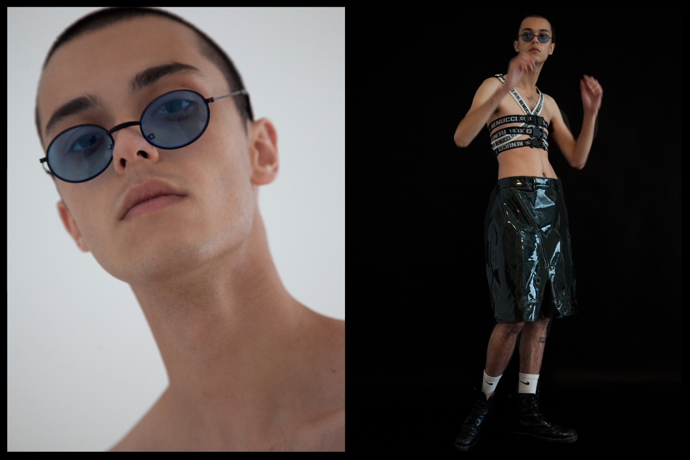 Chest Straps Demian renucci, Shorts Talia Jimenezz, Socks Nike, Shoes Doctor Marten, Glasses stylists own