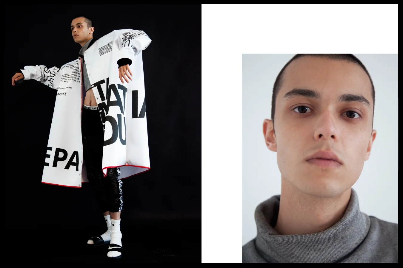 Turtle neck and jacket Ysabel Cloherty, Tracksuit pants Demian renucci